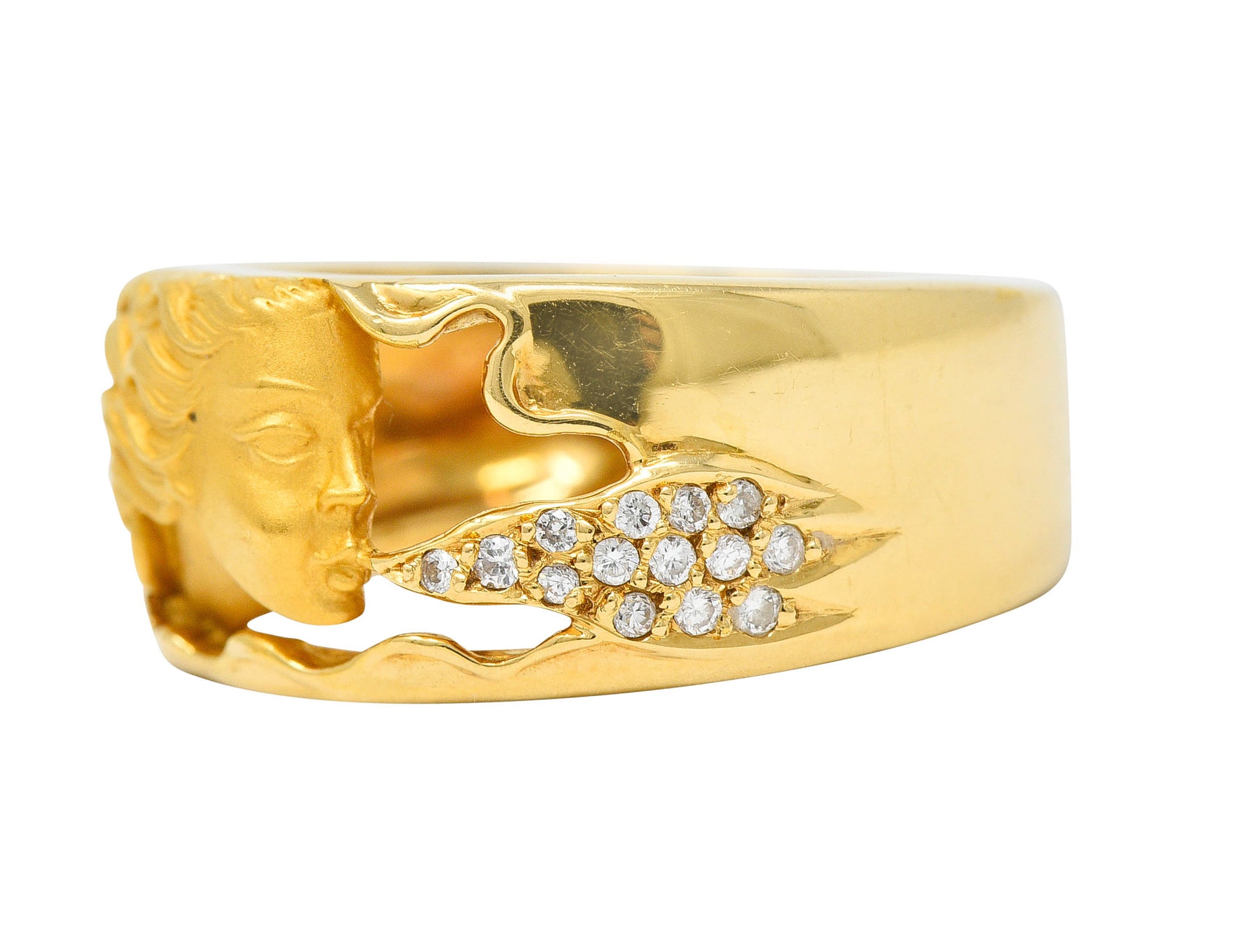 Carrera Y Carrera Diamond 18 Karat Gold Wind Nymph Band RingRing - Wilson's Estate Jewelry