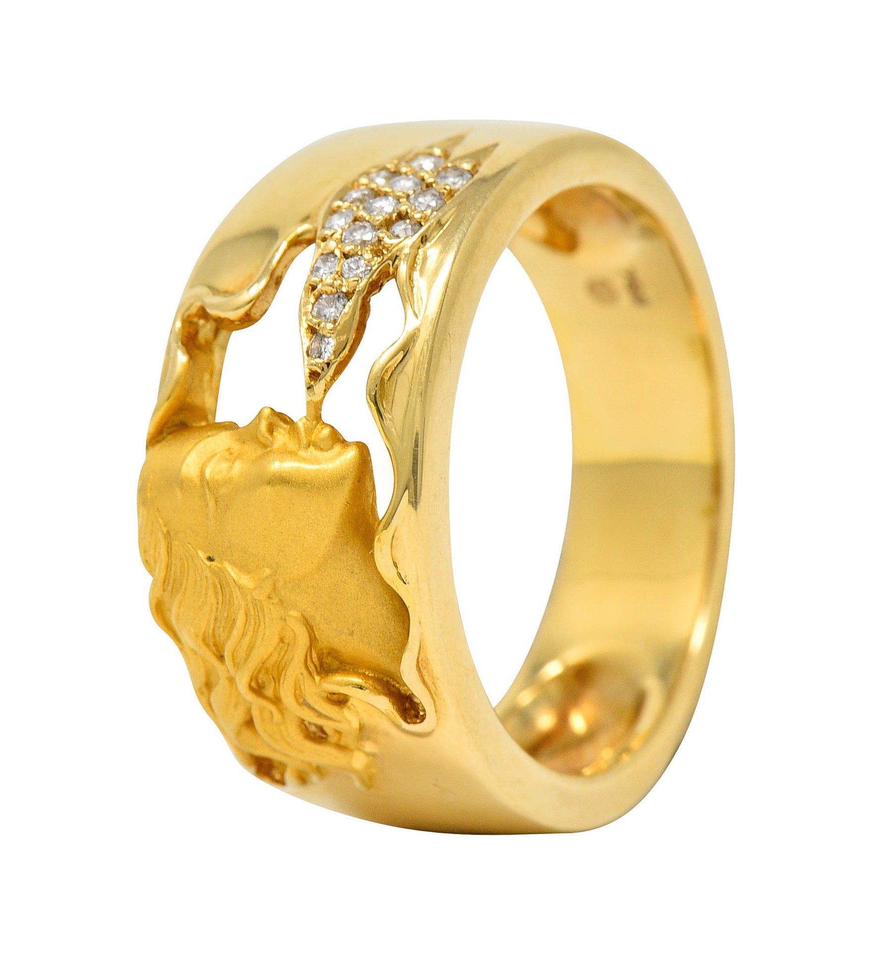 Carrera Y Carrera Diamond 18 Karat Gold Wind Nymph Band RingRing - Wilson's Estate Jewelry