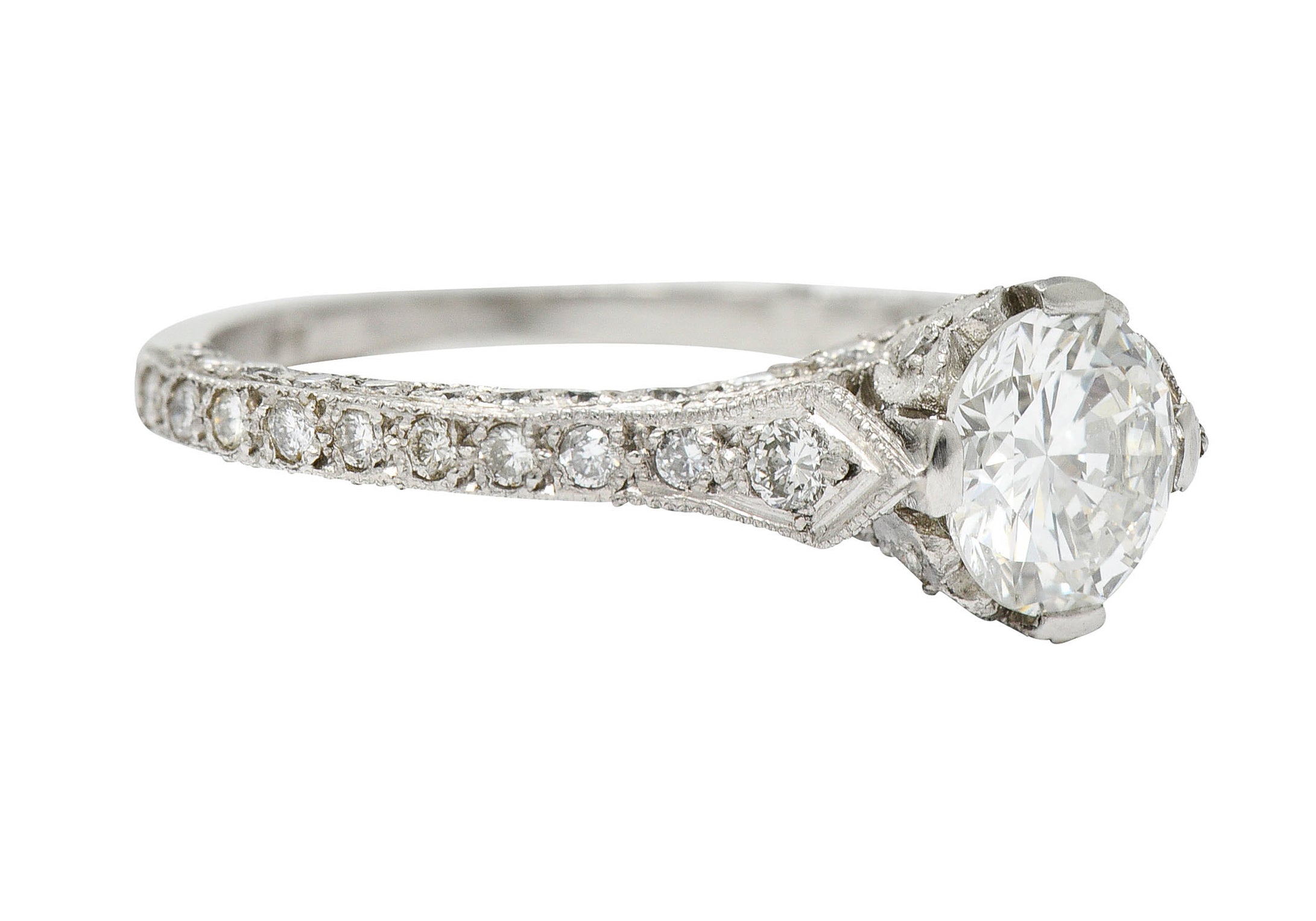 Contemporary 2.27 CTW Diamond Platinum Heart Engagement GIARing - Wilson's Estate Jewelry