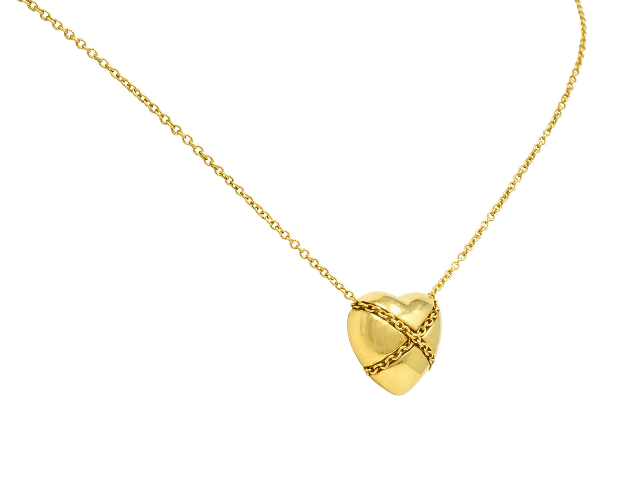 Tiffany & Co. Polished 18 Karat Gold Cross My Heart NecklaceNecklace - Wilson's Estate Jewelry