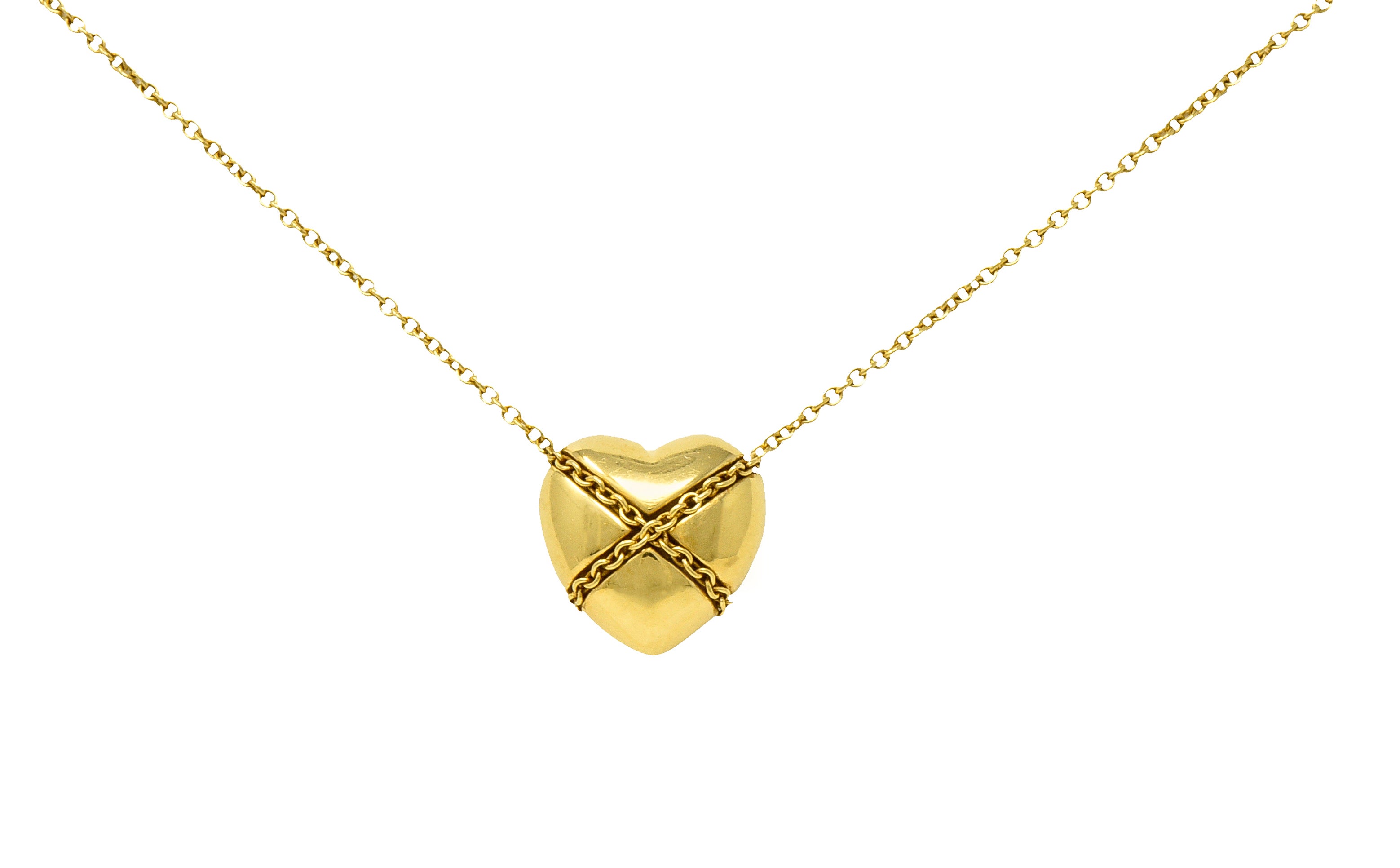 Tiffany & Co. Polished 18 Karat Gold Cross My Heart NecklaceNecklace - Wilson's Estate Jewelry