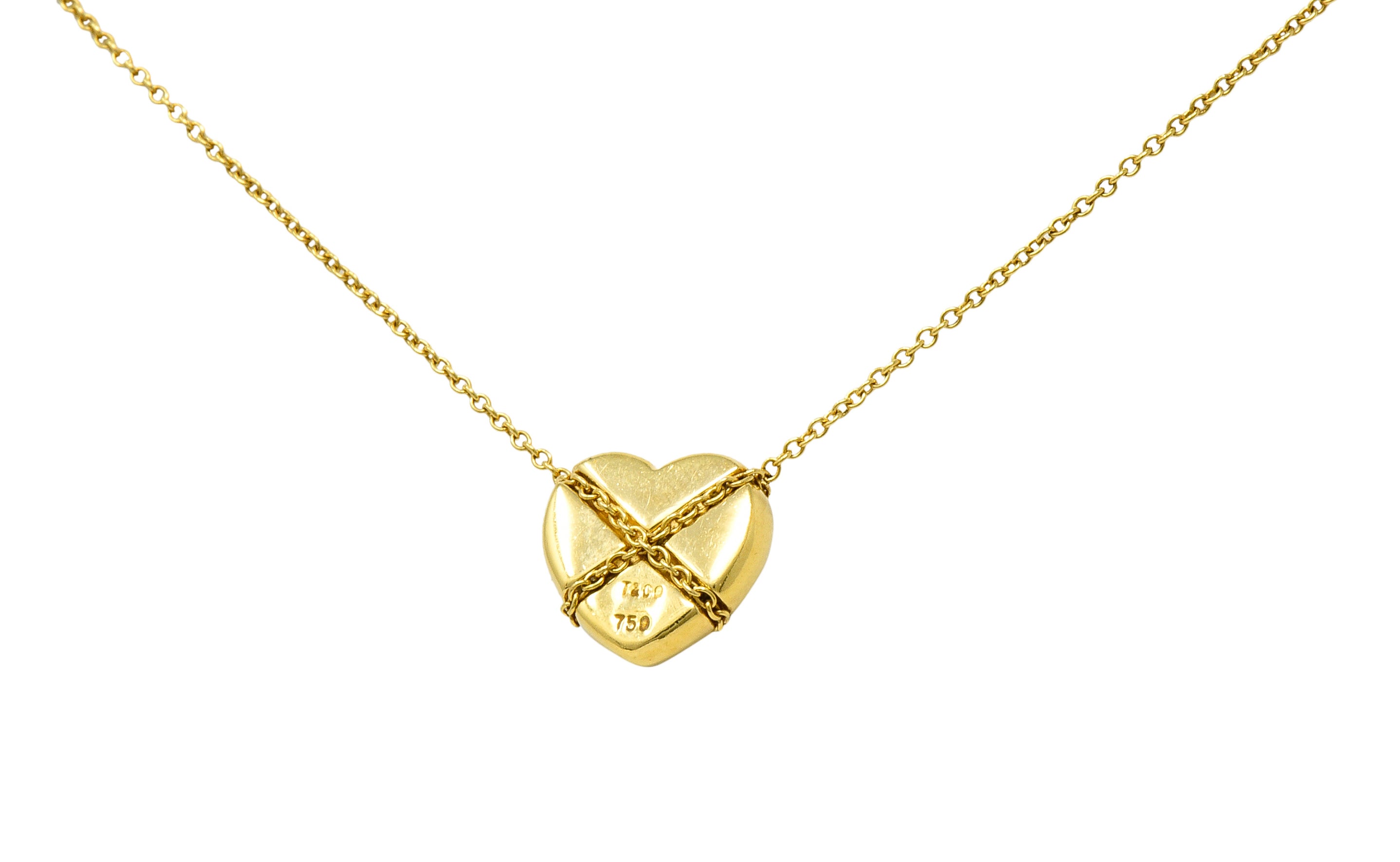 Tiffany & Co. Polished 18 Karat Gold Cross My Heart NecklaceNecklace - Wilson's Estate Jewelry