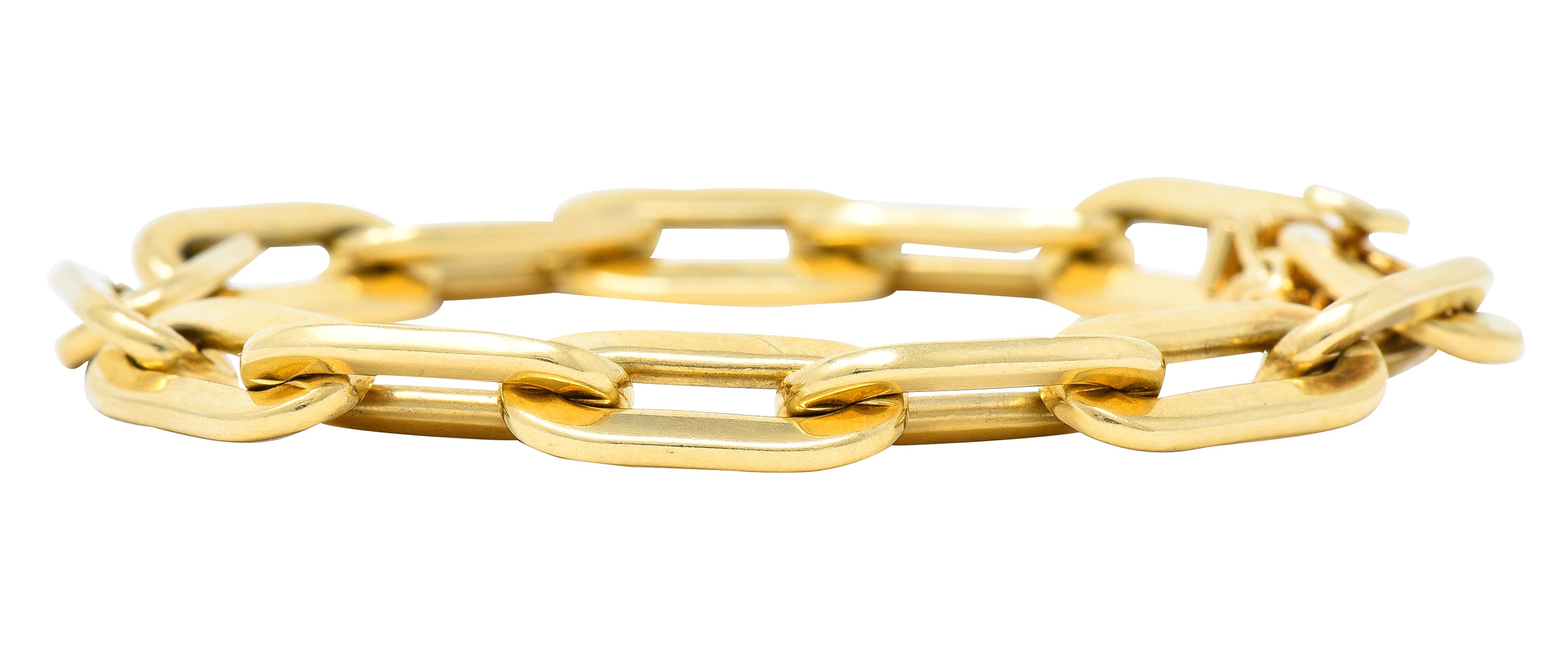 Tiffany & Co. 1960's 14 Karat Yellow Gold Paperclip Chain Vintage Link Bracelet Wilson's Estate Jewelry