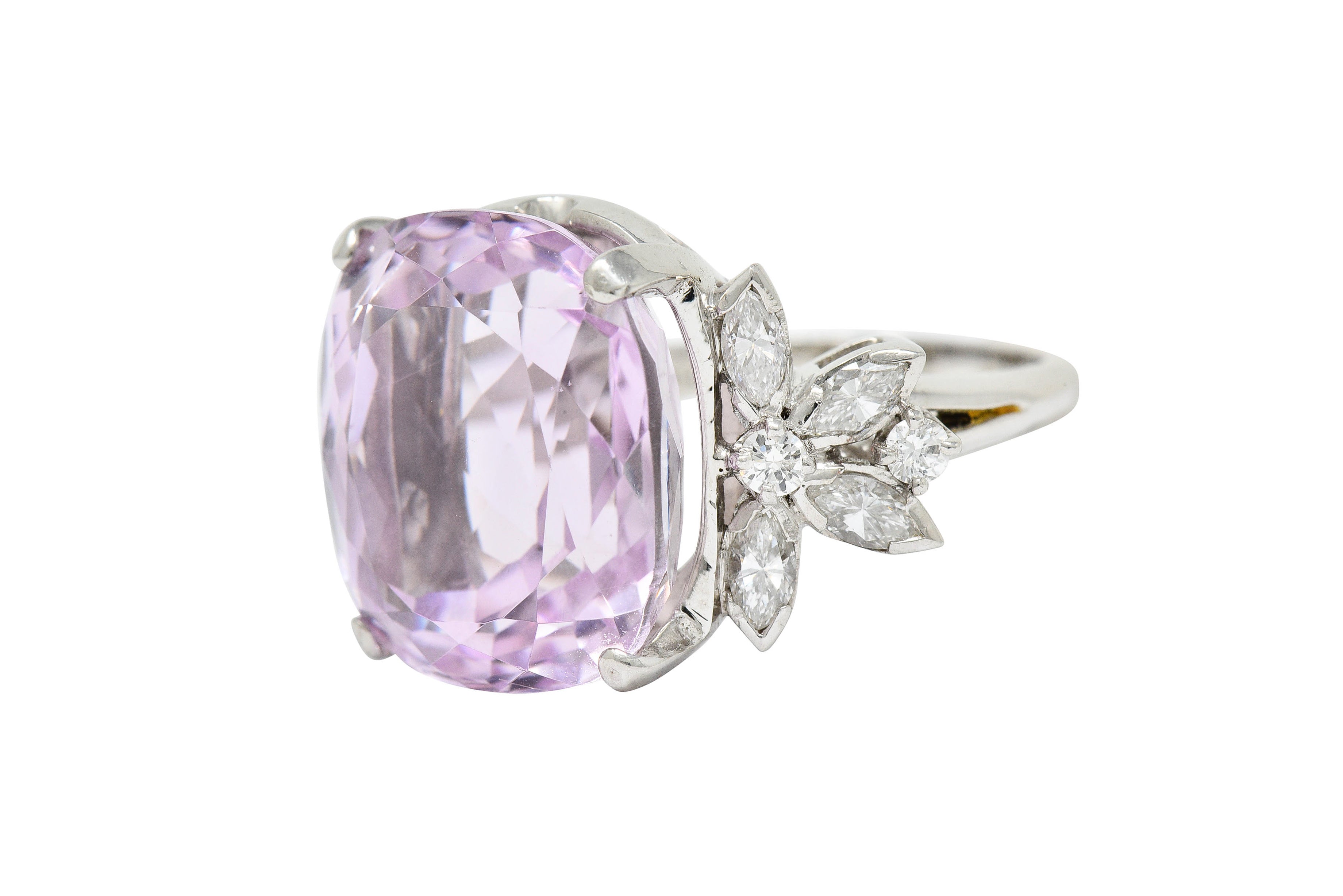 1960's Vintage Mixed Cushion Kunzite Diamond Platinum Cocktail RingRing - Wilson's Estate Jewelry