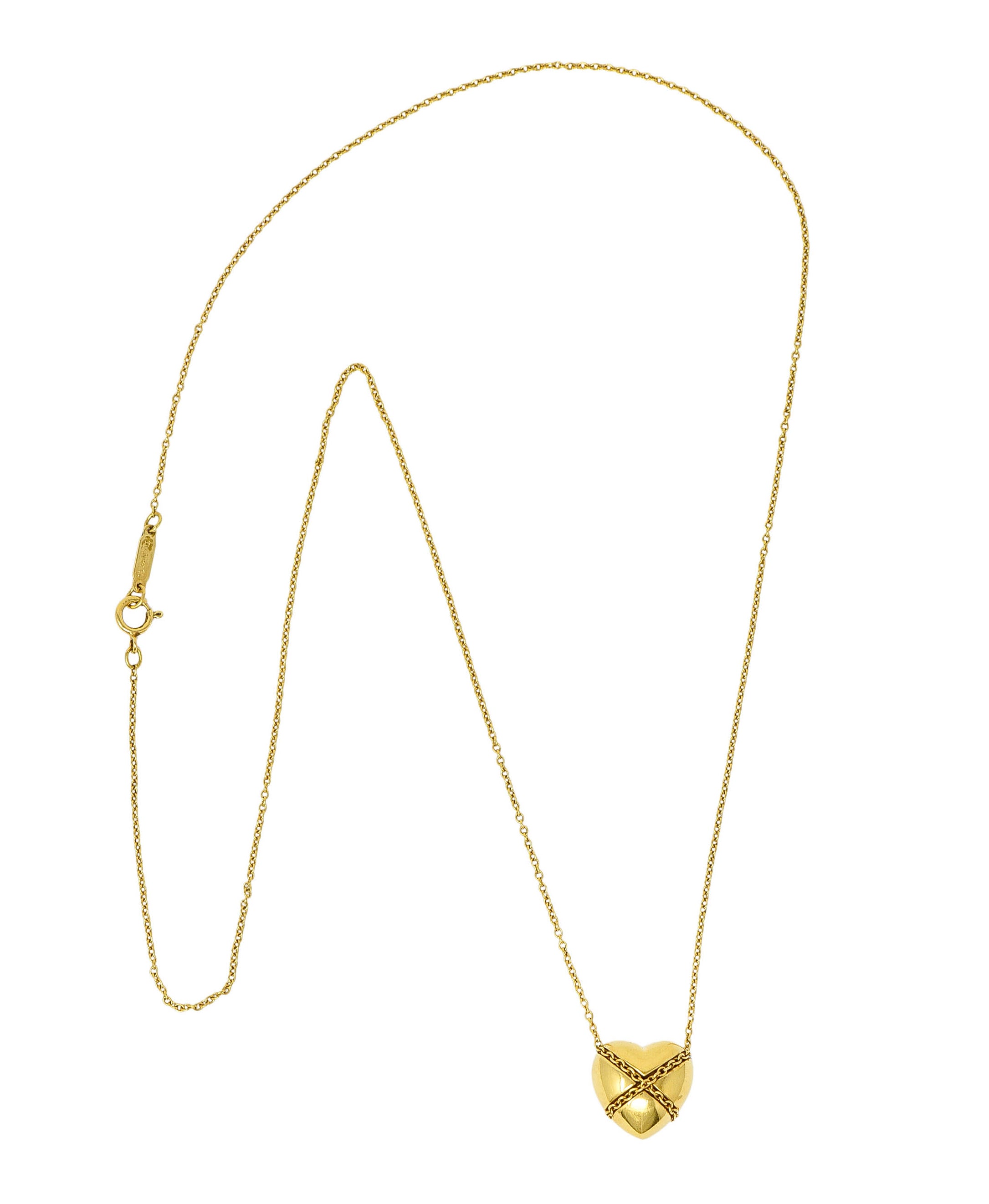 Tiffany & Co. Polished 18 Karat Gold Cross My Heart NecklaceNecklace - Wilson's Estate Jewelry