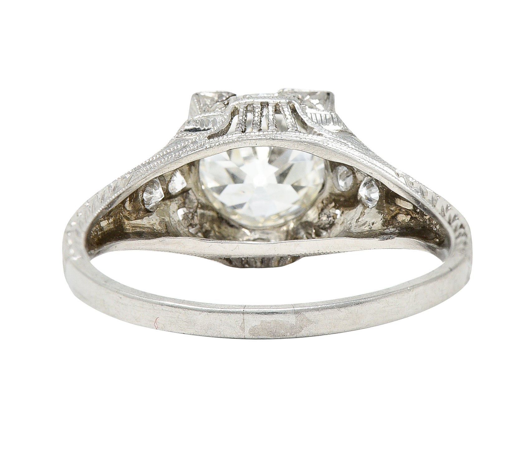 Art Deco 1.67 CTW Diamond Platinum Orange Blossom Engagement RingRing - Wilson's Estate Jewelry