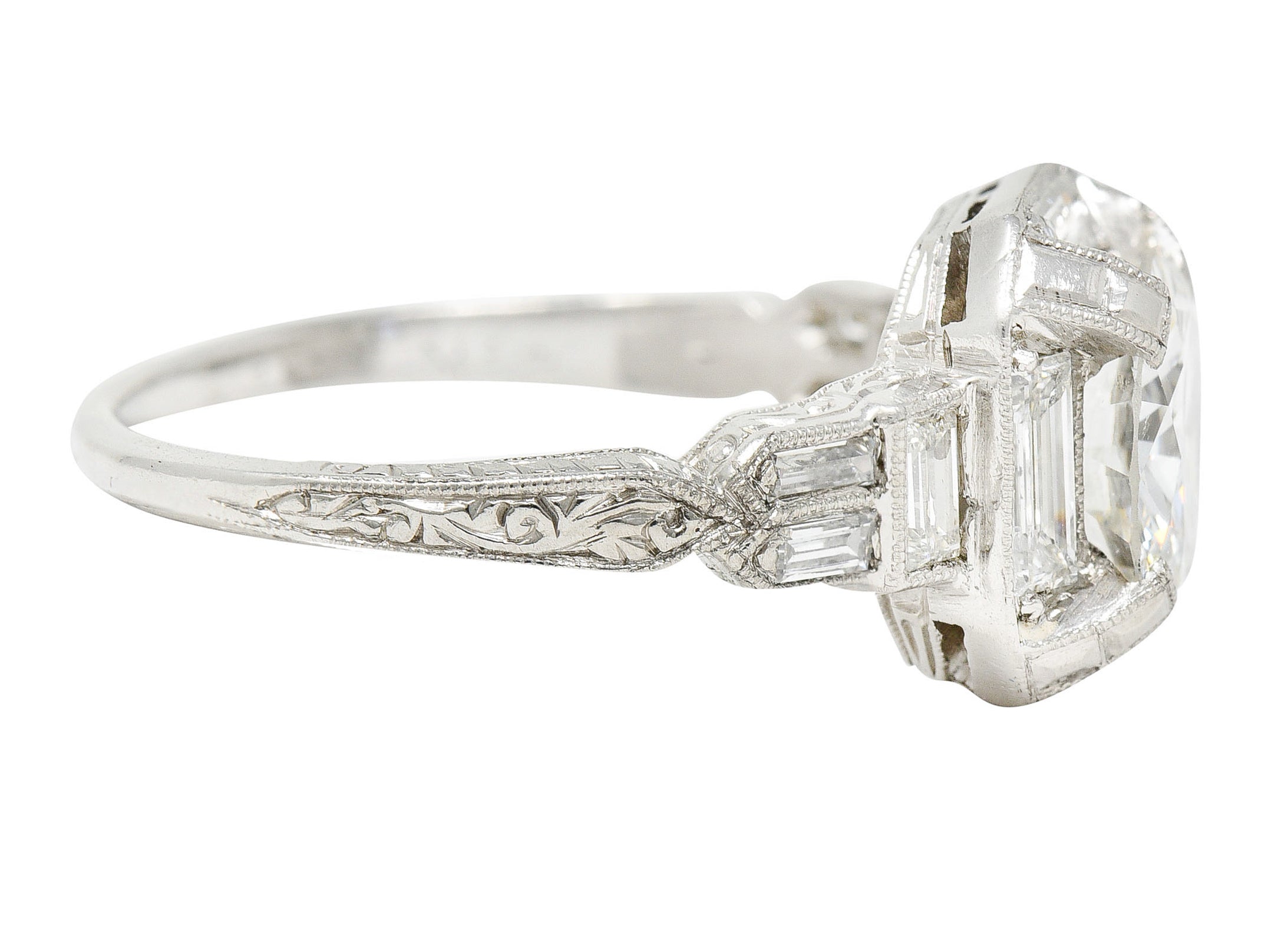 Art Deco 2.30 CTW Diamond Platinum Octagonal Engagement RingRing - Wilson's Estate Jewelry