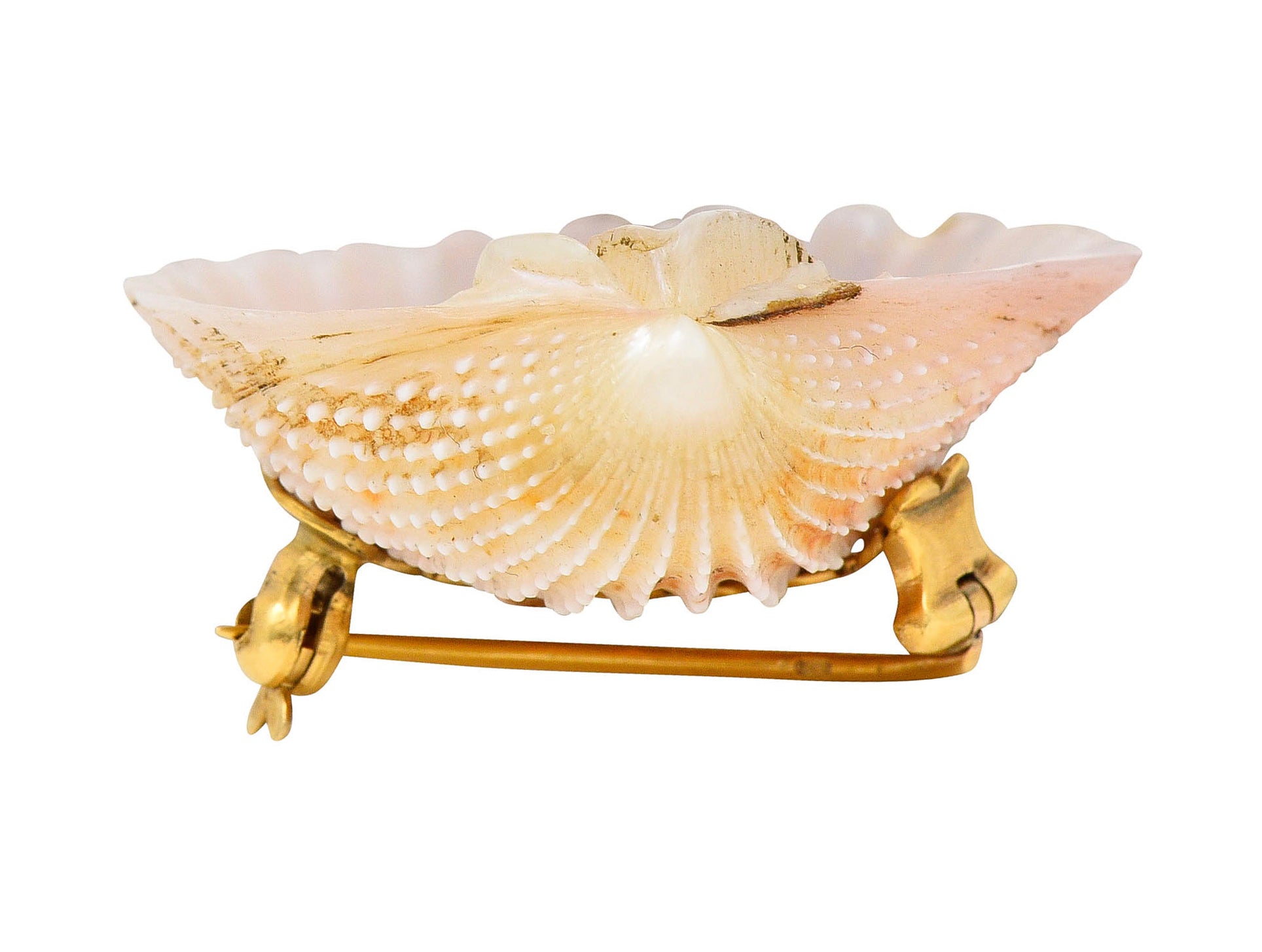 French Victorian Shell Rose Cut Diamond 18 Karat Gold Lizard BroochBrooch - Wilson's Estate Jewelry