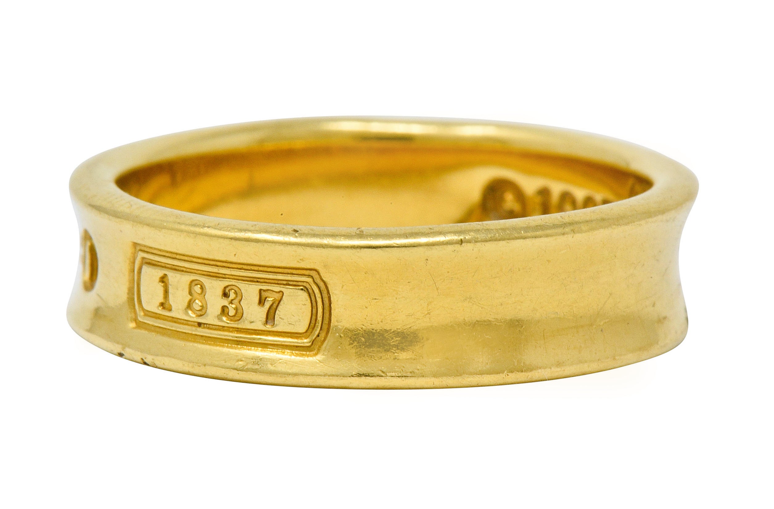 Tiffany & Co. Vintage 18 Karat Gold Unisex 1837 Band Ring - Wilson's Estate Jewelry