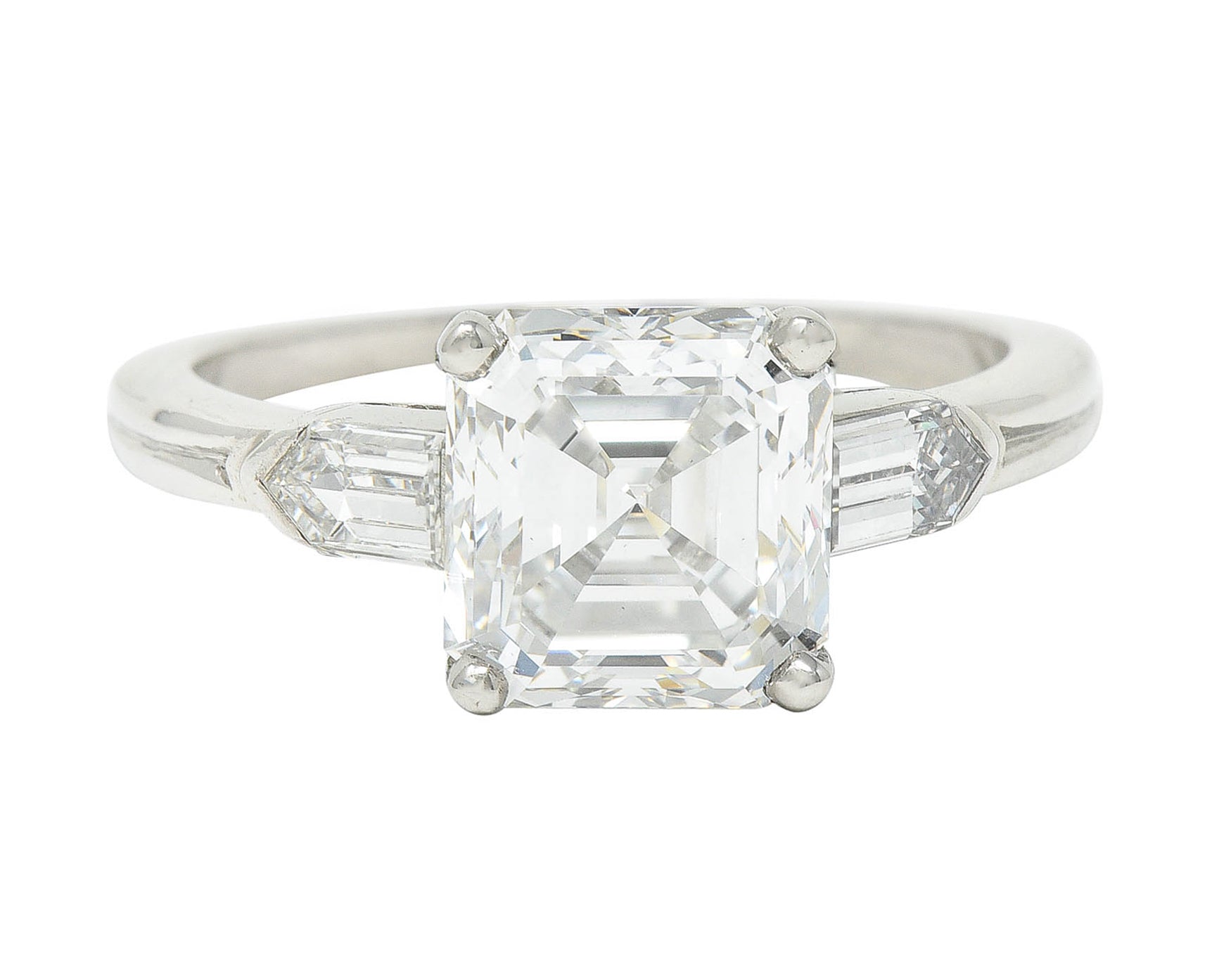 Tiffany & Co. 4.28 CTW Asscher Diamond Platinum Engagement RingRing - Wilson's Estate Jewelry