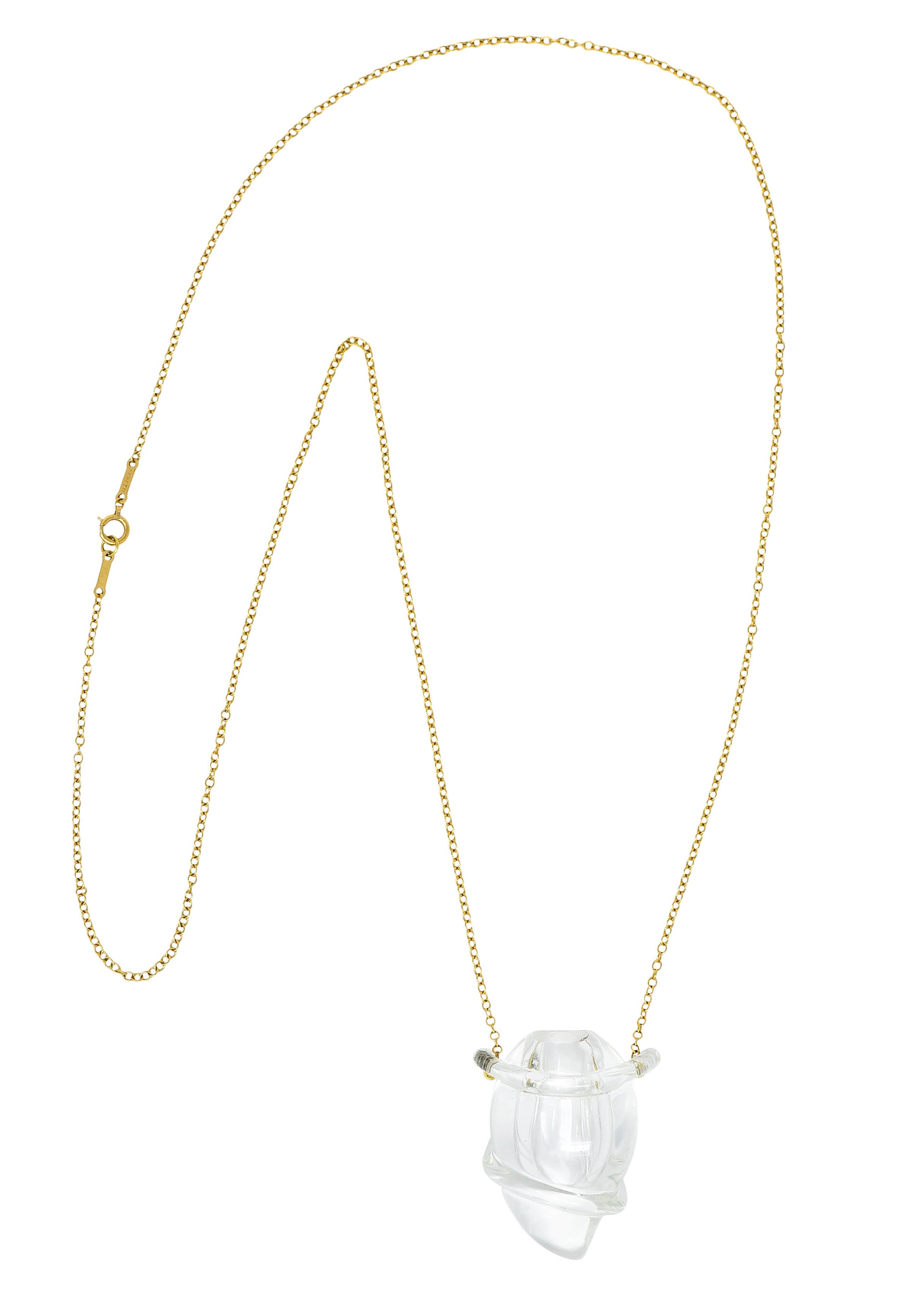 Elsa Peretti Tiffany & Co. Rock Crystal Quartz 18 Karat Gold Long Chain Bottle NecklaceNecklace - Wilson's Estate Jewelry