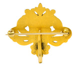 Art Nouveau 14 Karat Gold Whiplash Lion Brooch Circa 1905Brooch - Wilson's Estate Jewelry
