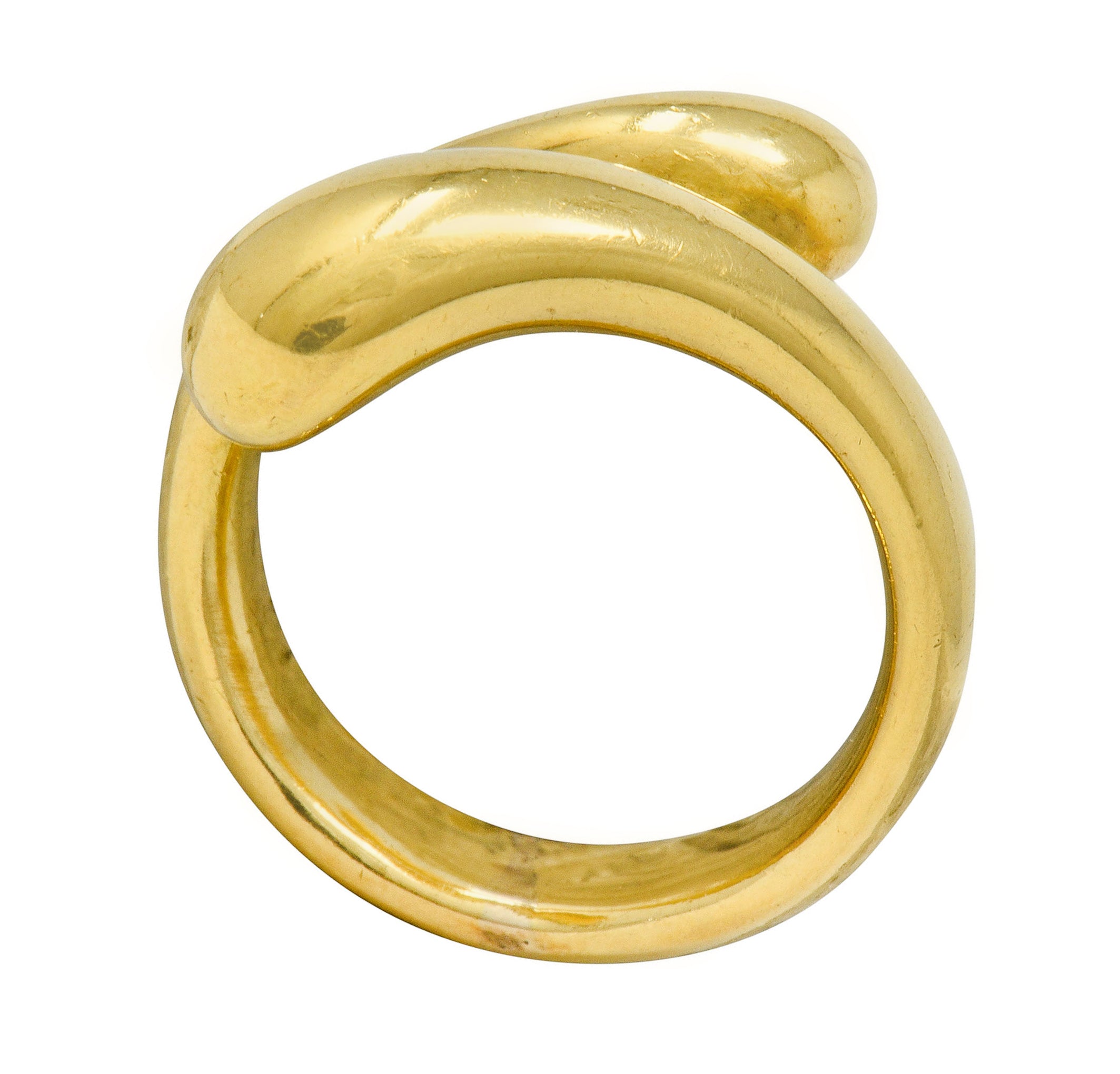 Elsa Peretti Tiffany & Co. Spain 18 Karat Gold Teardrop Bypass Ring - Wilson's Estate Jewelry