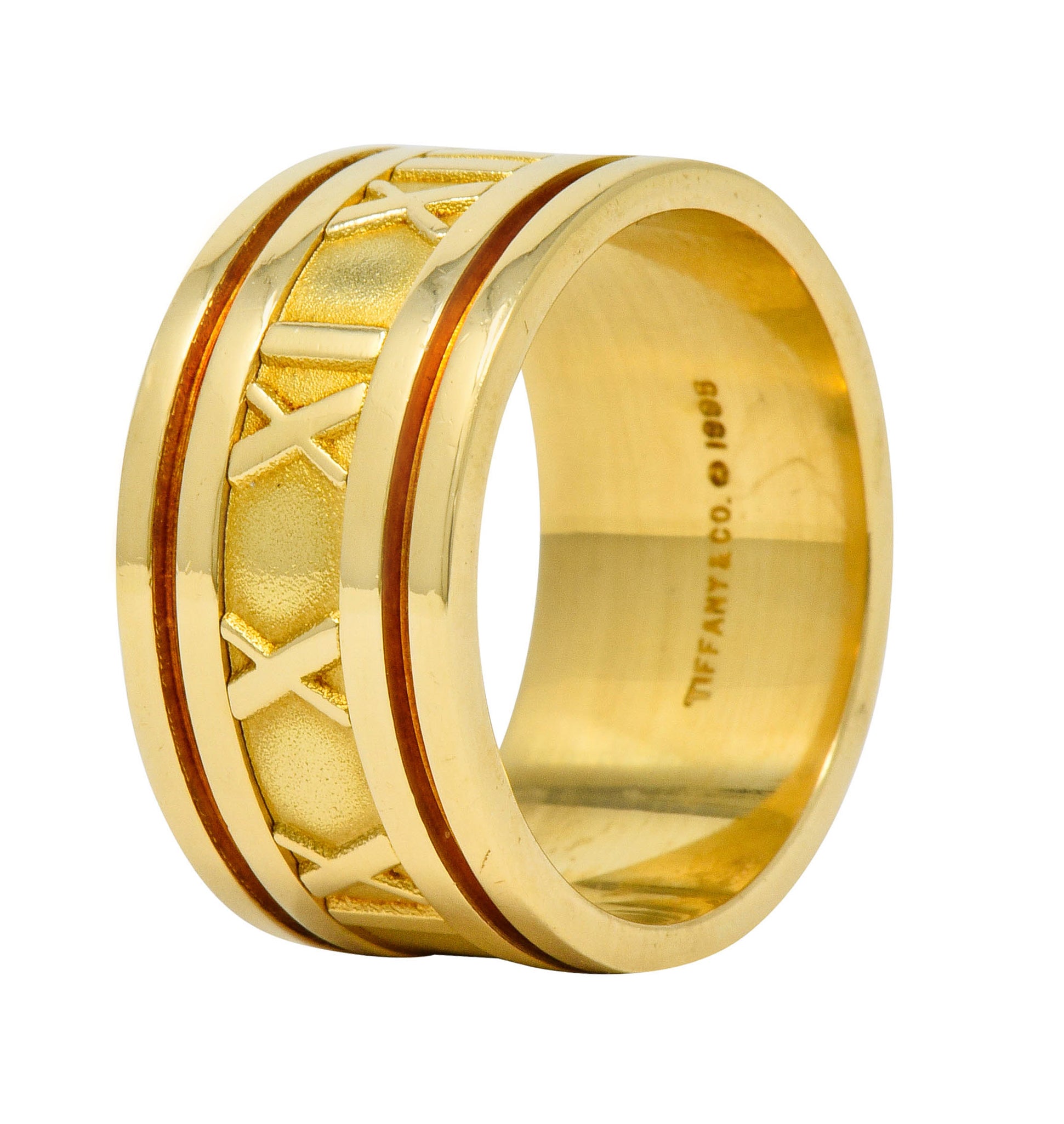 1995 Tiffany & Co. 18 Karat Gold Unisex 12MM Atlas Band Ring - Wilson's Estate Jewelry