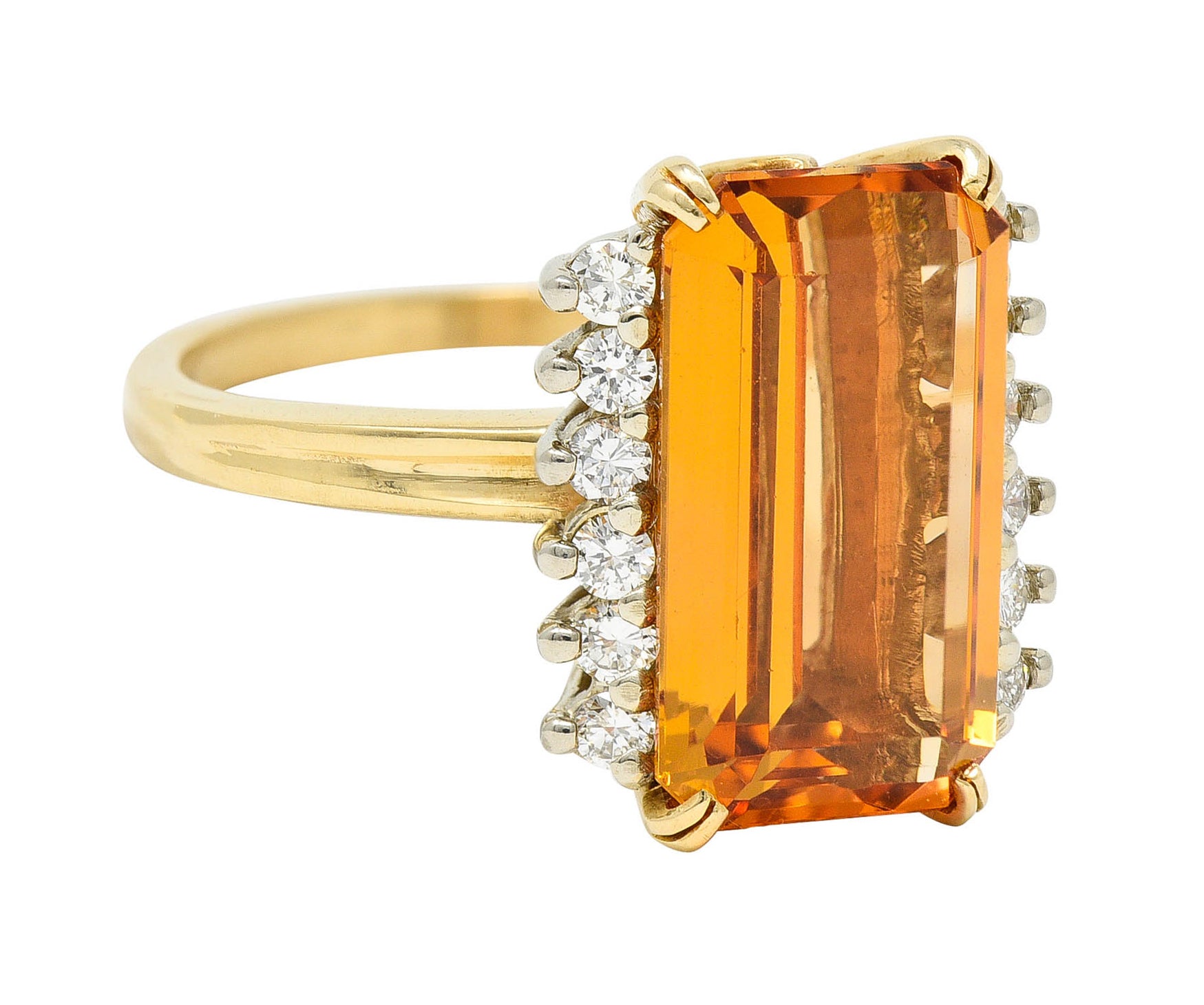 Tiffany & Co. Imperial Topaz Diamond 18 Karat Gold Platinum Gemstone RingRing - Wilson's Estate Jewelry