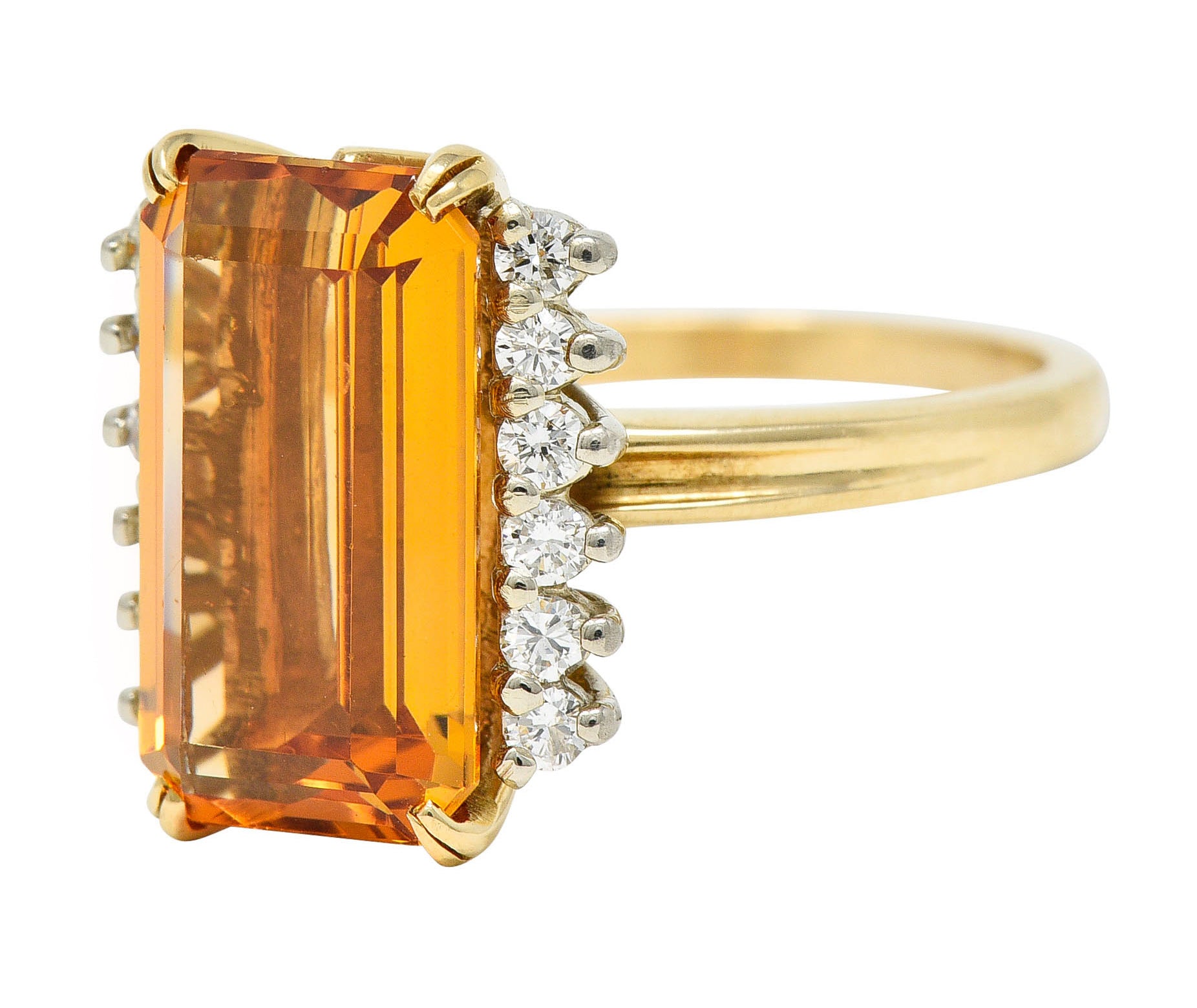 Tiffany & Co. Imperial Topaz Diamond 18 Karat Gold Platinum Gemstone RingRing - Wilson's Estate Jewelry