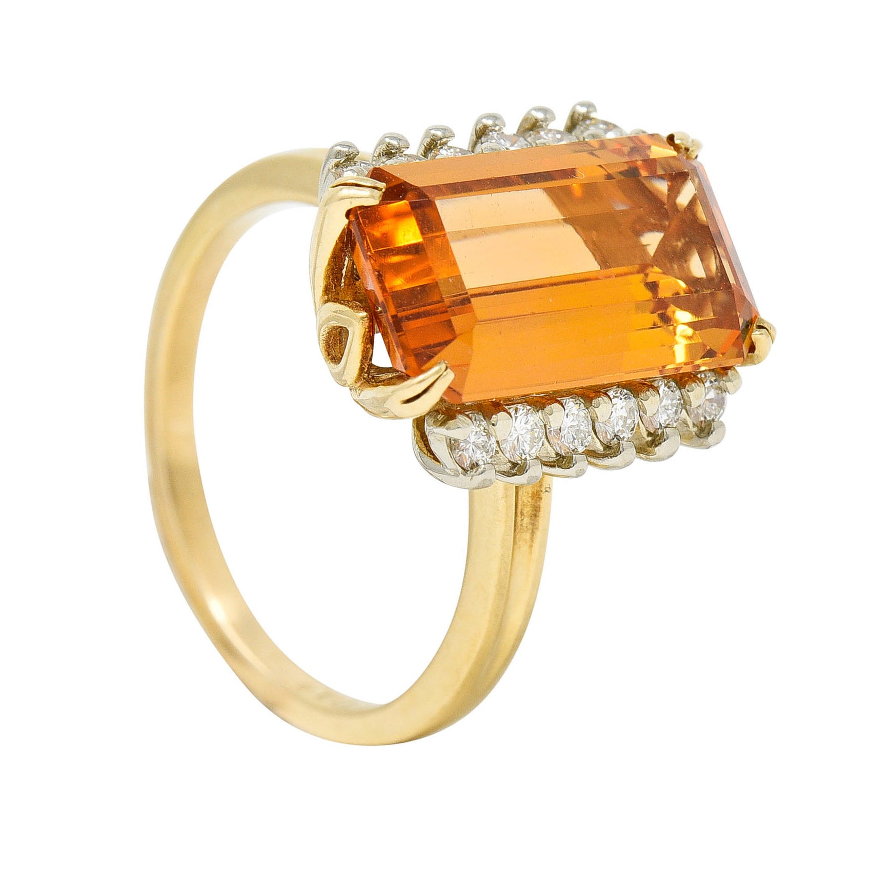 Tiffany & Co. Imperial Topaz Diamond 18 Karat Gold Platinum Gemstone RingRing - Wilson's Estate Jewelry