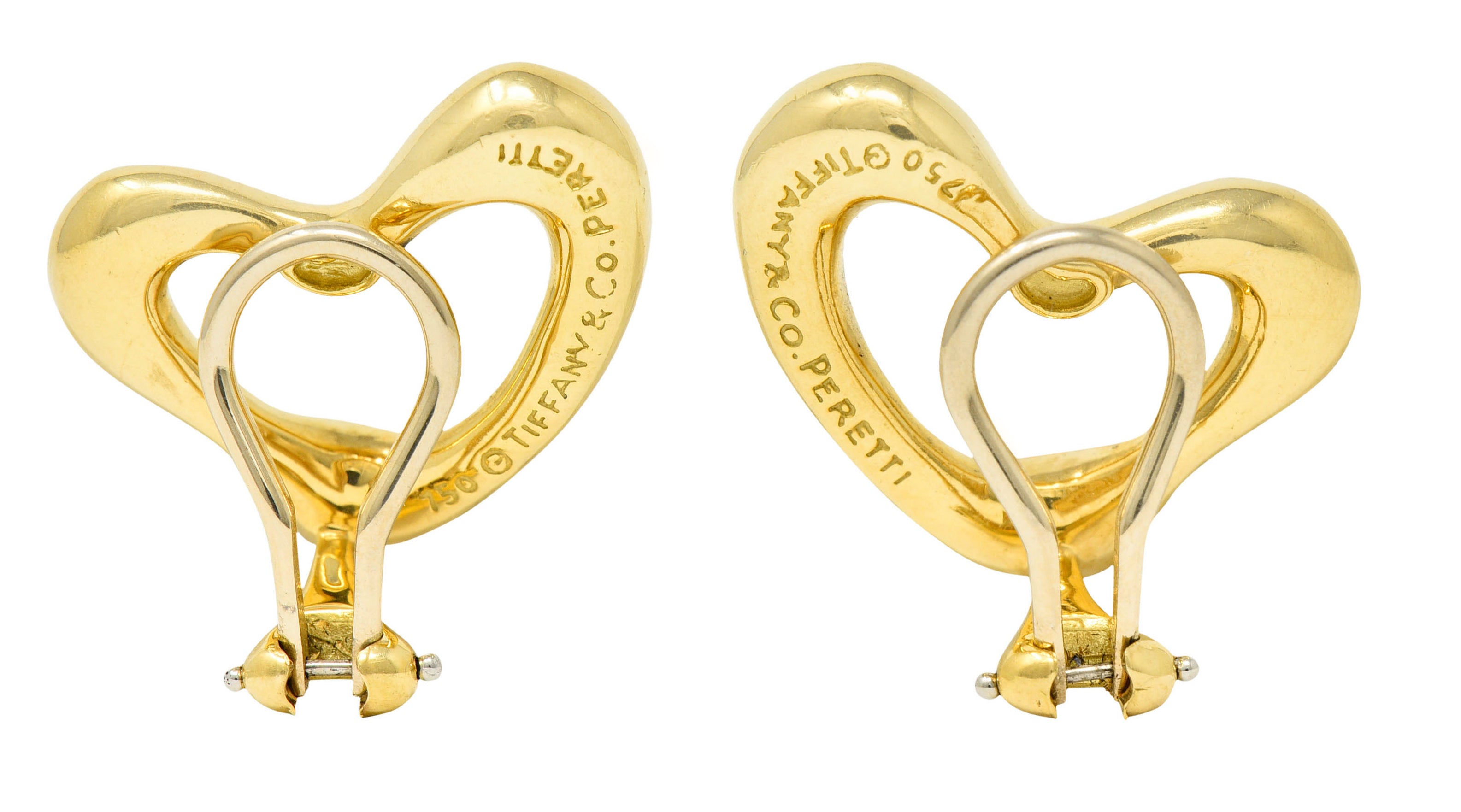 Elsa Peretti Tiffany & Co. 18 Karat Gold Open Heart Ear-Clip EarringsEarrings - Wilson's Estate Jewelry