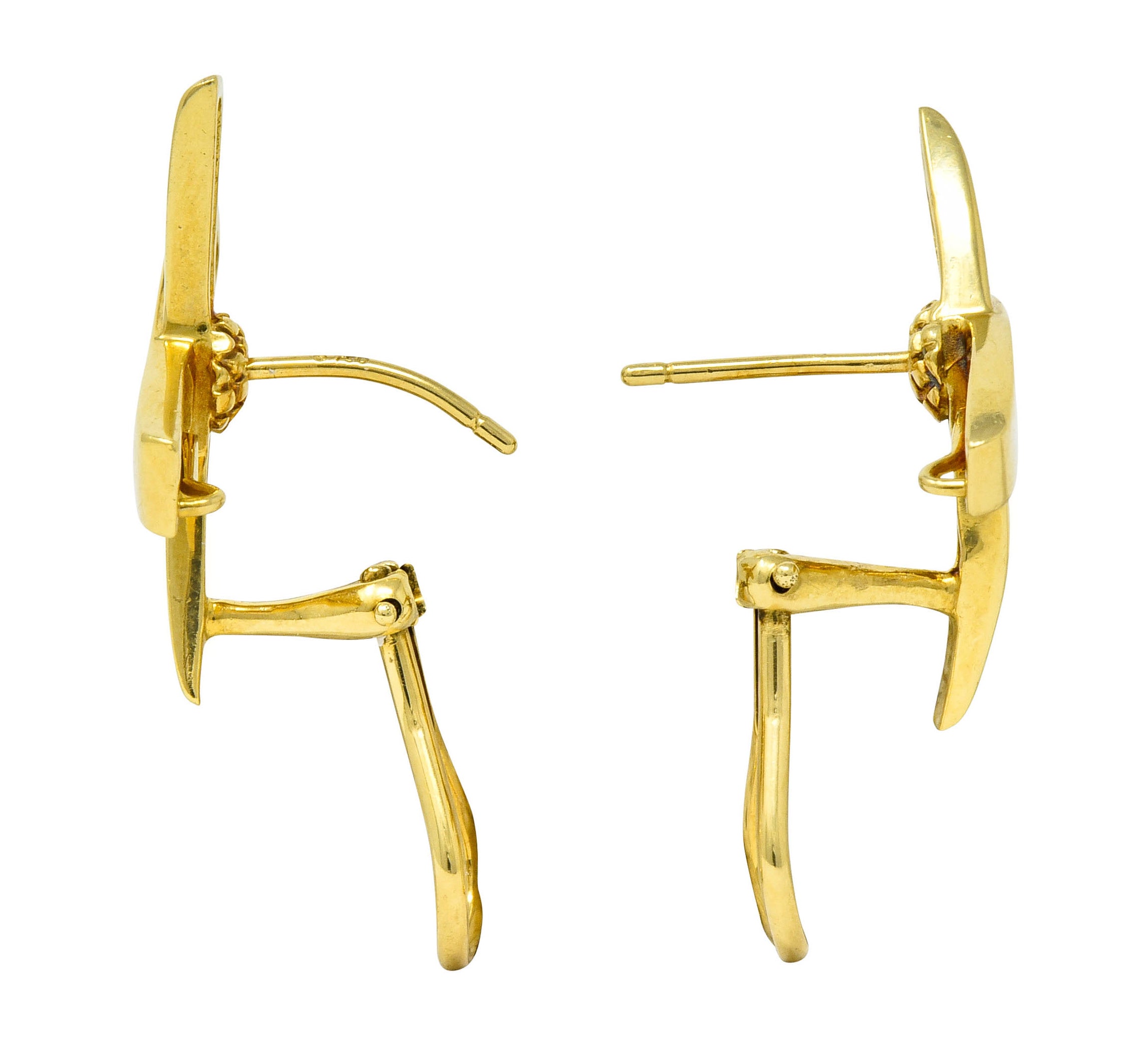 1980's Paloma Picasso Tiffany & Co. 18 Karat Gold Graffiti X Earrings - Wilson's Estate Jewelry