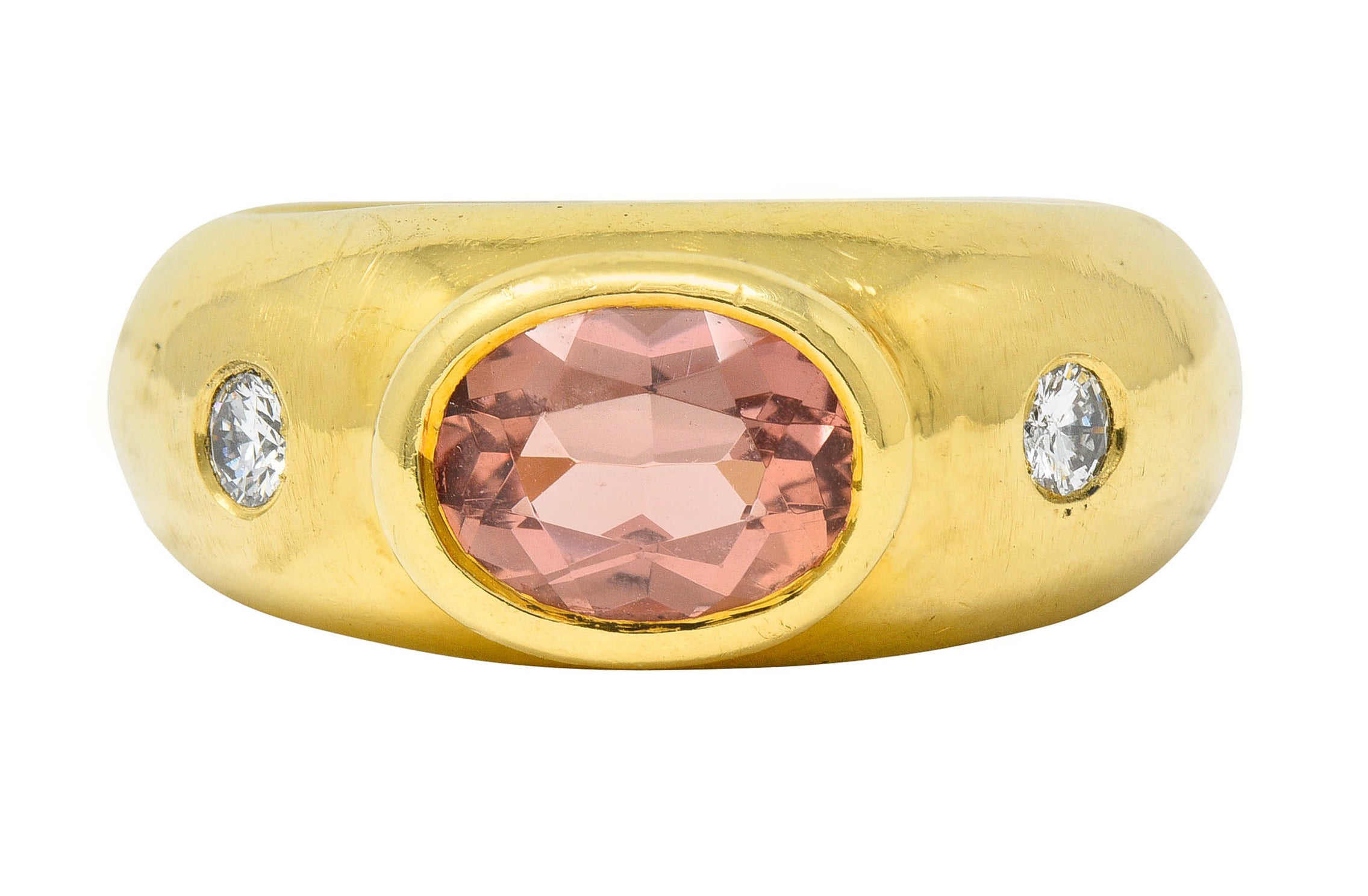 H. Stern Imperial Topaz Diamond 18 Karat Gold Unisex Vintage Band RingRing - Wilson's Estate Jewelry