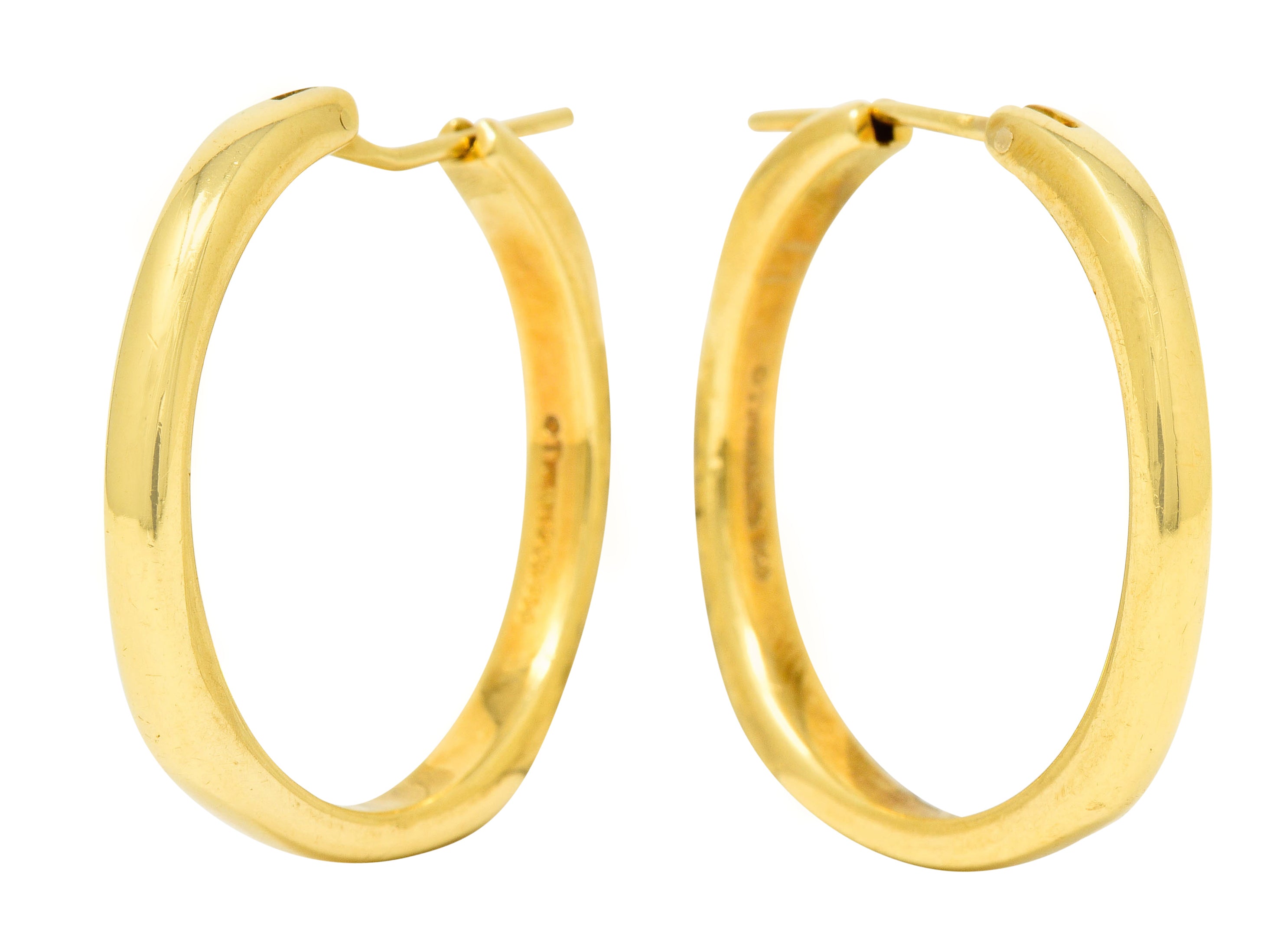 Tiffany & Co. Contemporary 18 Karat Gold Square Cushion Hoop Earrings - Wilson's Estate Jewelry