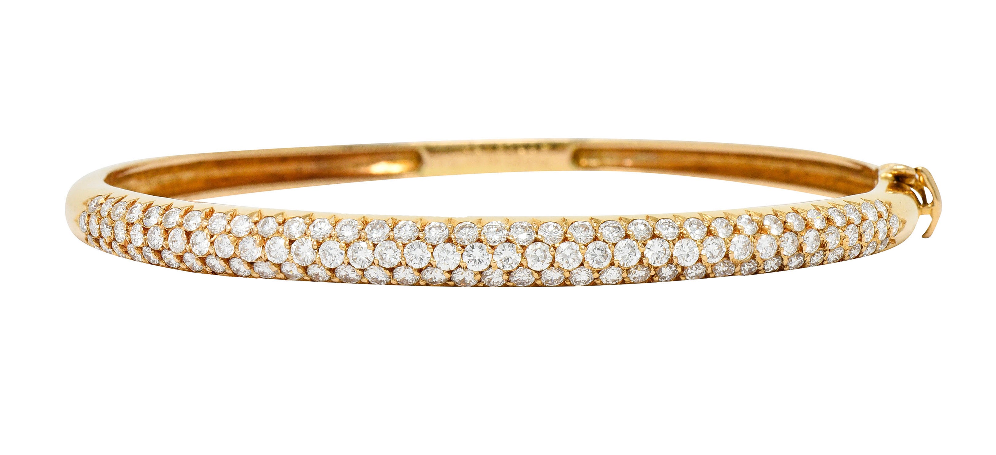 Van Cleef & Arpels 2.42 CTW Diamond 18 Karat Gold French Pave Bangle Braceletbracelet - Wilson's Estate Jewelry