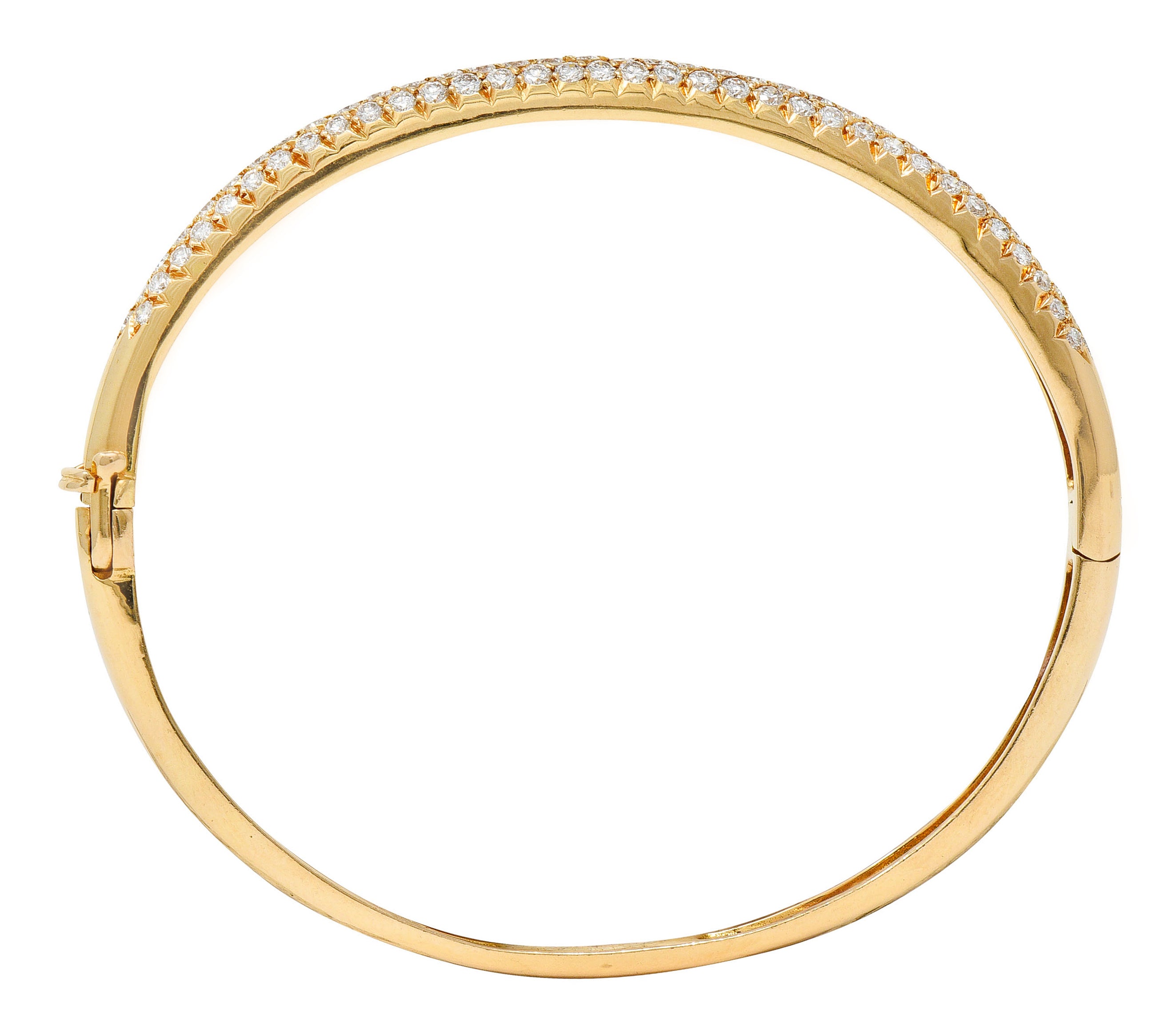 Van Cleef & Arpels 2.42 CTW Diamond 18 Karat Gold French Pave Bangle Braceletbracelet - Wilson's Estate Jewelry