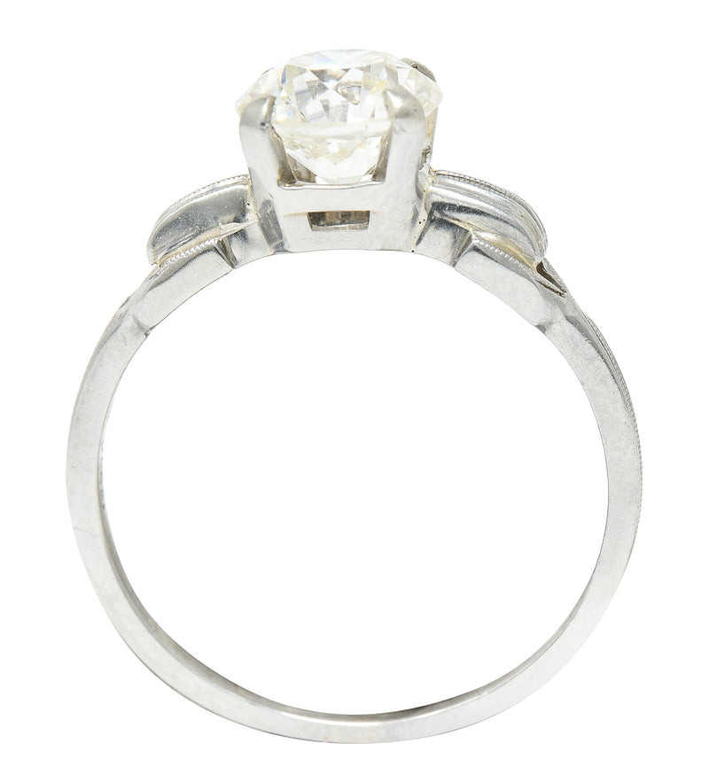 Jabel Art Deco 1.36 CTW Diamond 18 Karat White Gold Vintage Engagement Ring GIA Wilson's Estate Jewelry