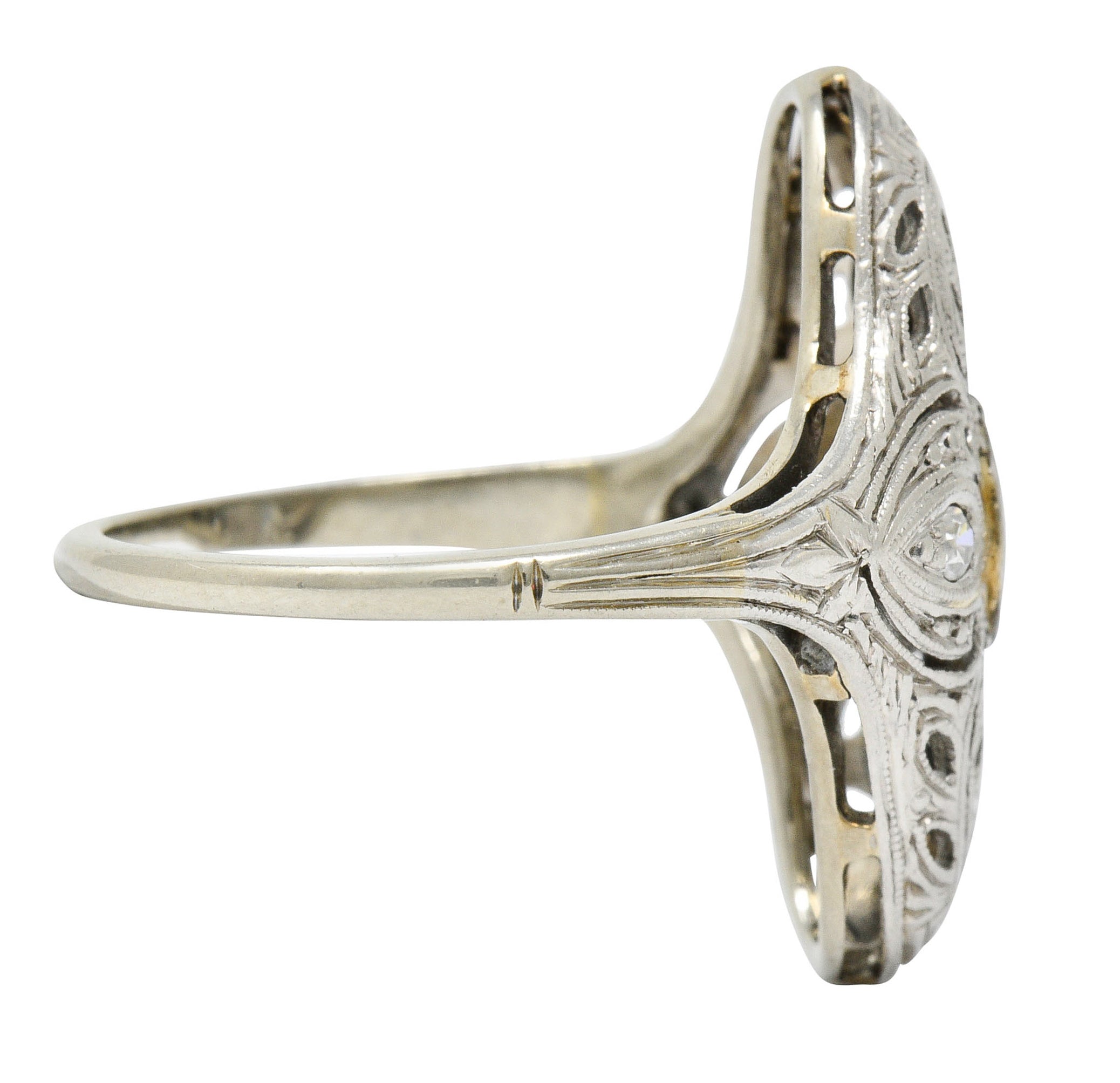 Edwardian Diamond Platinum-Topped 18 Karat White Gold Dinner RingRing - Wilson's Estate Jewelry