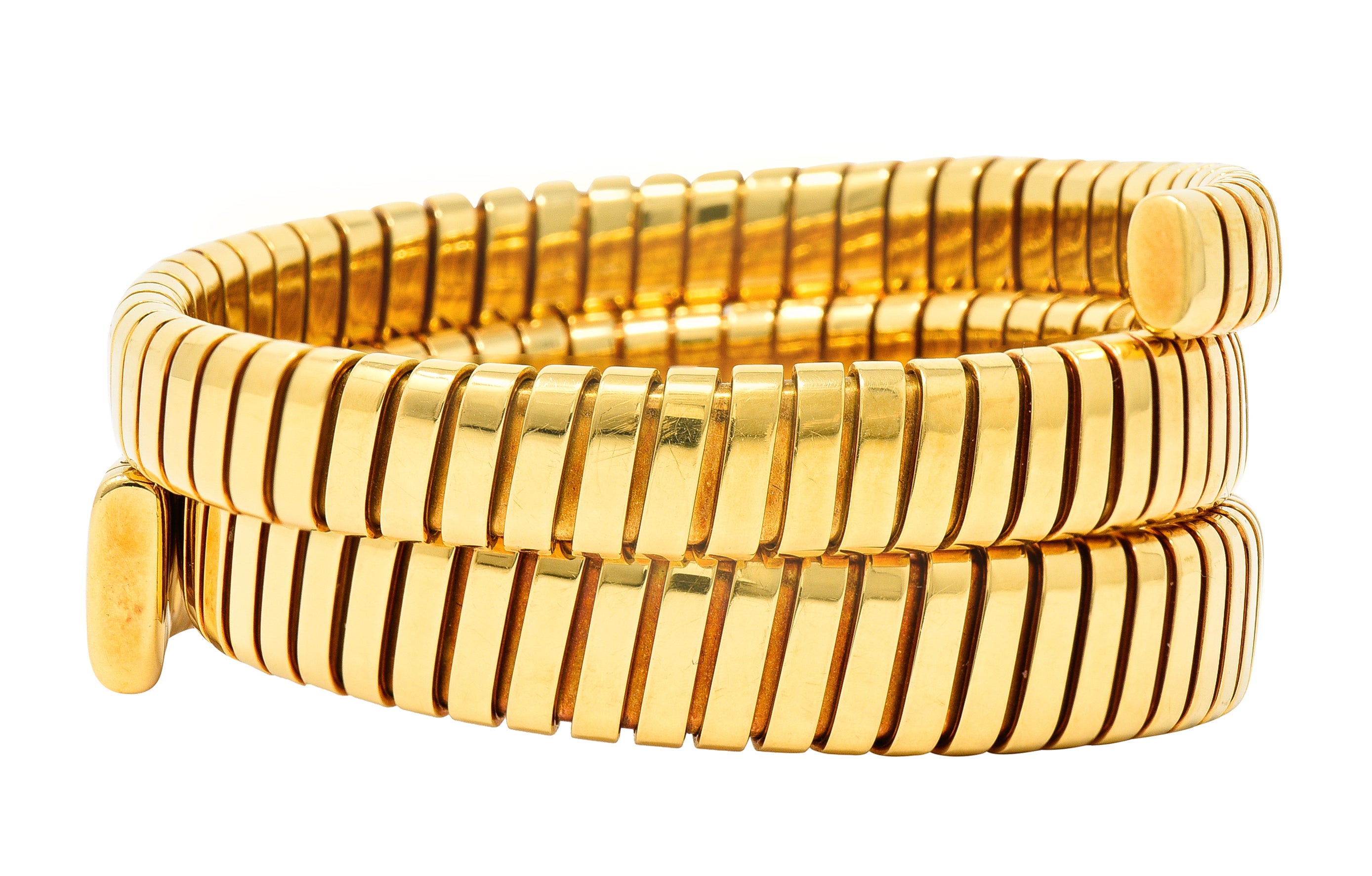 Bulgari 18 Karat Yellow Gold Flexible Tubogas Wrap Coil BraceletBracelet - Wilson's Estate Jewelry