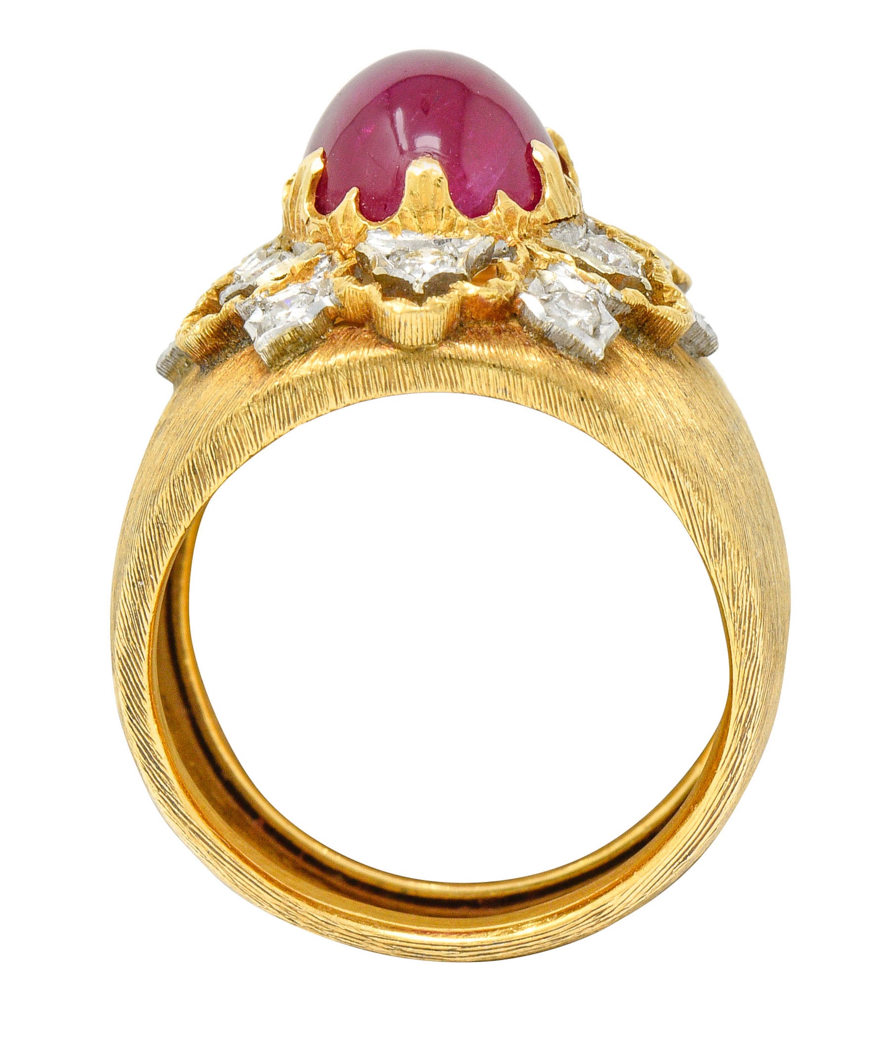 Buccellati 4.95 CTW Ruby Diamond 18 Karat Gold Italian Cluster RingRing - Wilson's Estate Jewelry