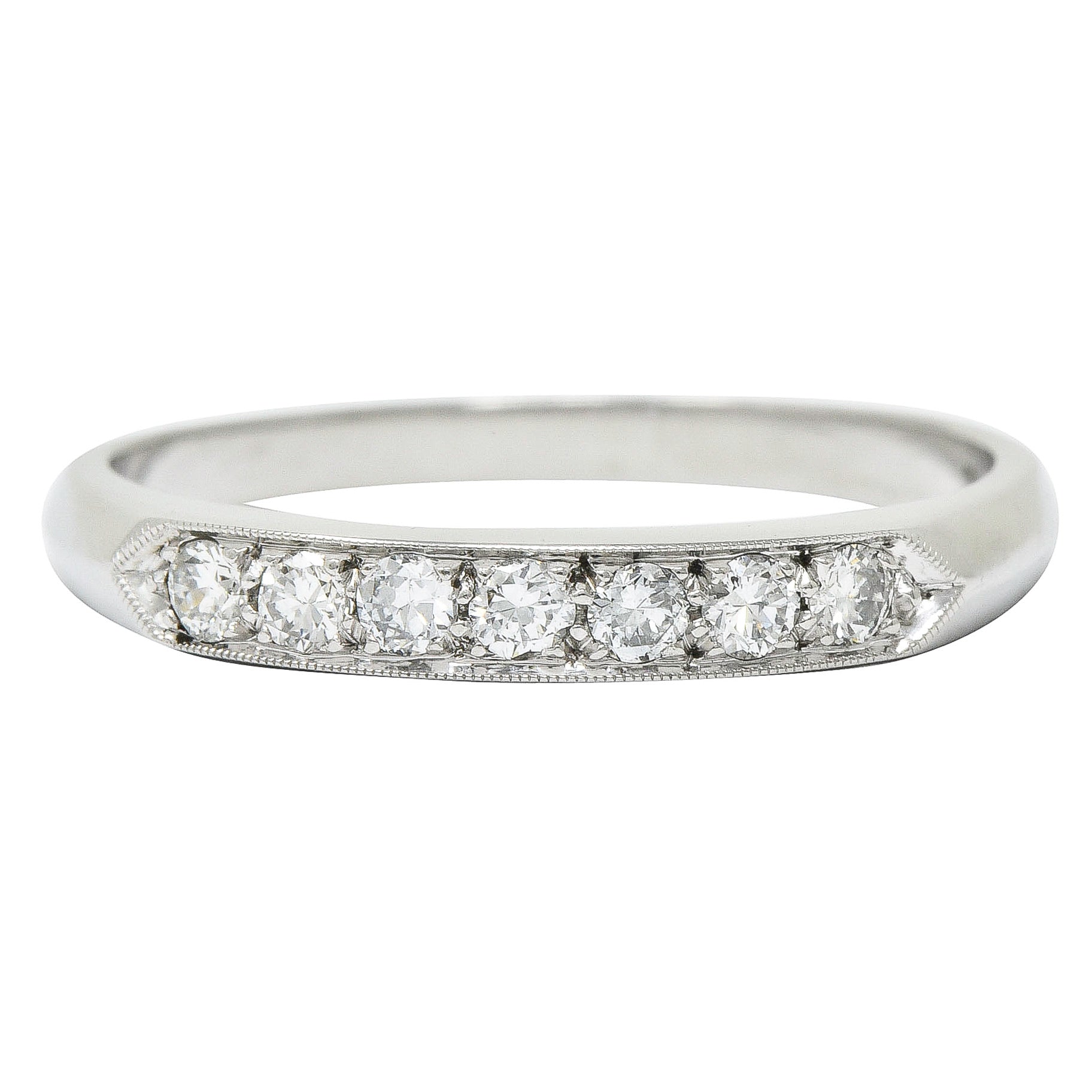 1950's Mid-Century 0.25 CTW Diamond Platinum Anniversary Band RingRing - Wilson's Estate Jewelry