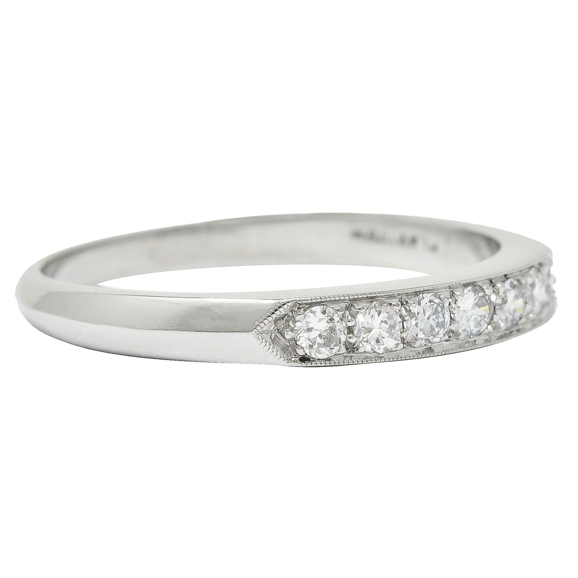 1950's Mid-Century 0.25 CTW Diamond Platinum Anniversary Band RingRing - Wilson's Estate Jewelry