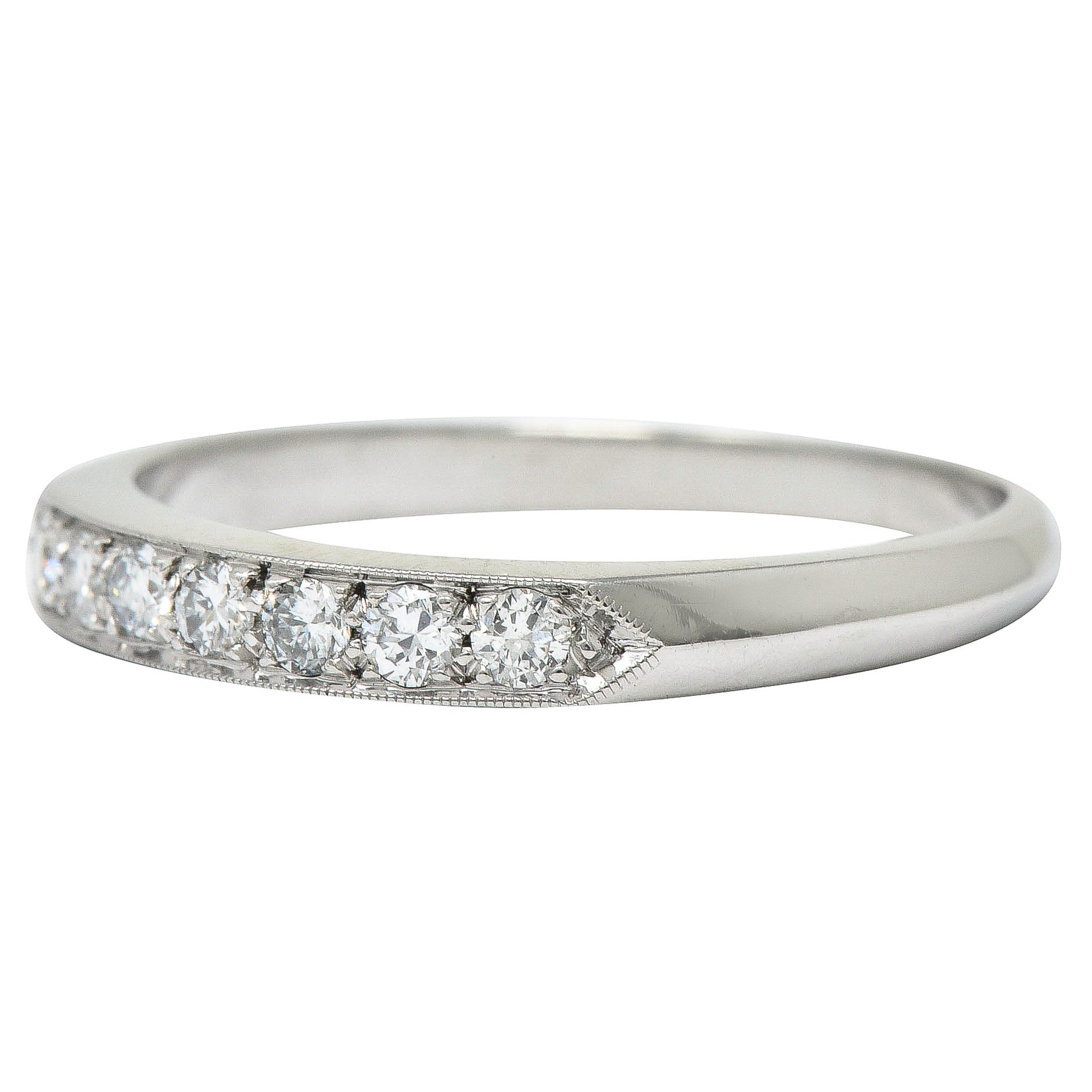 1950's Mid-Century 0.25 CTW Diamond Platinum Anniversary Band RingRing - Wilson's Estate Jewelry