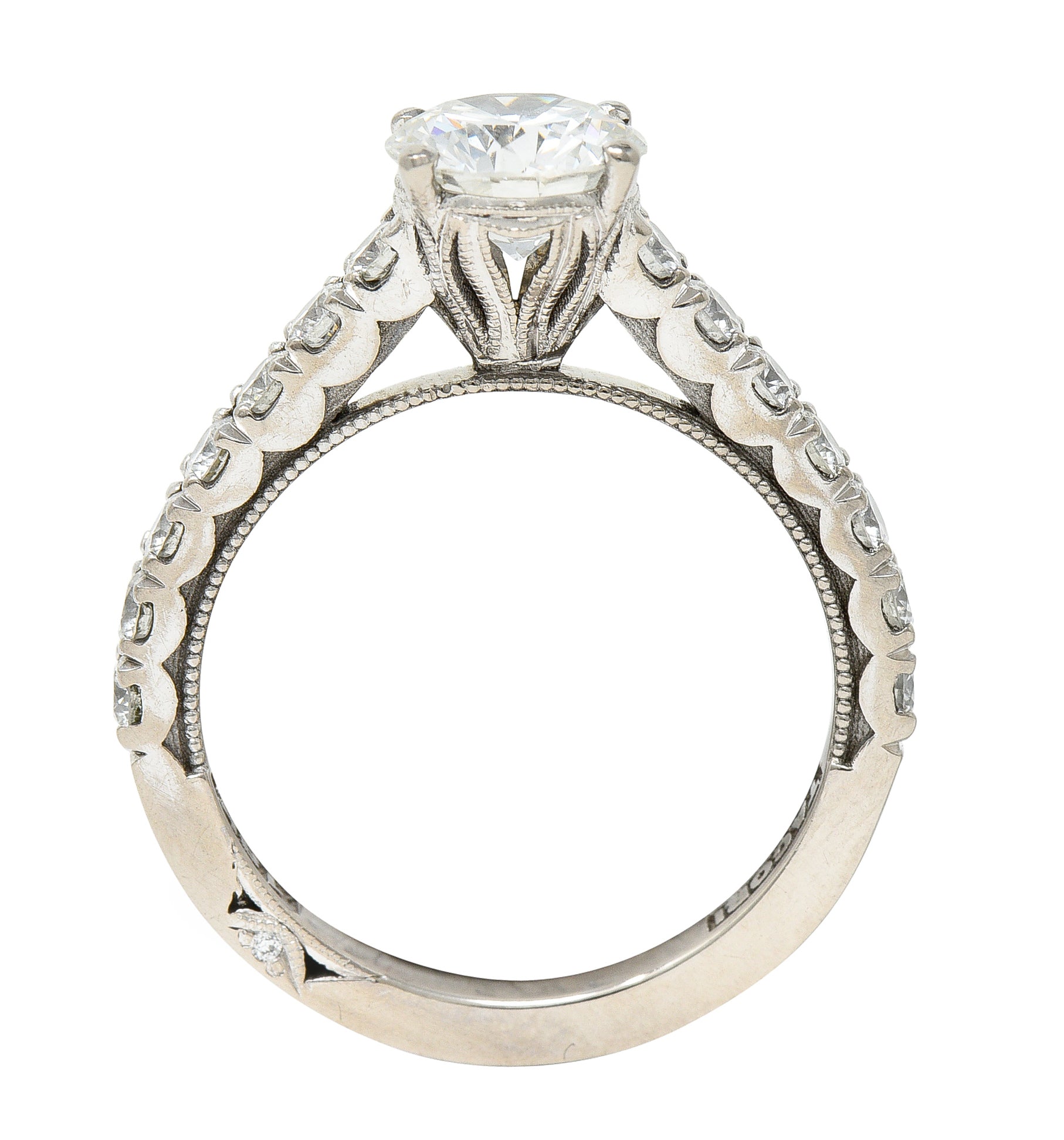 Tacori 1.71 CTW Diamond 18 Karat White Gold Engagement Ring GIARing - Wilson's Estate Jewelry