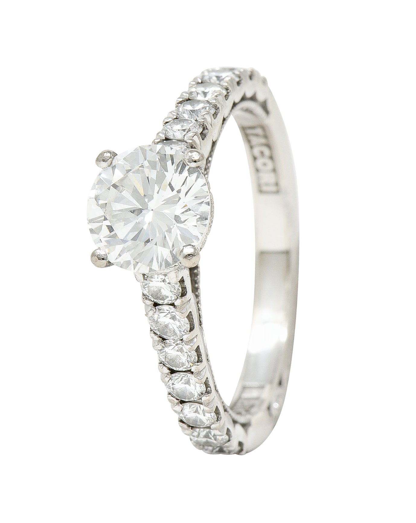 Tacori 1.71 CTW Diamond 18 Karat White Gold Engagement Ring GIARing - Wilson's Estate Jewelry