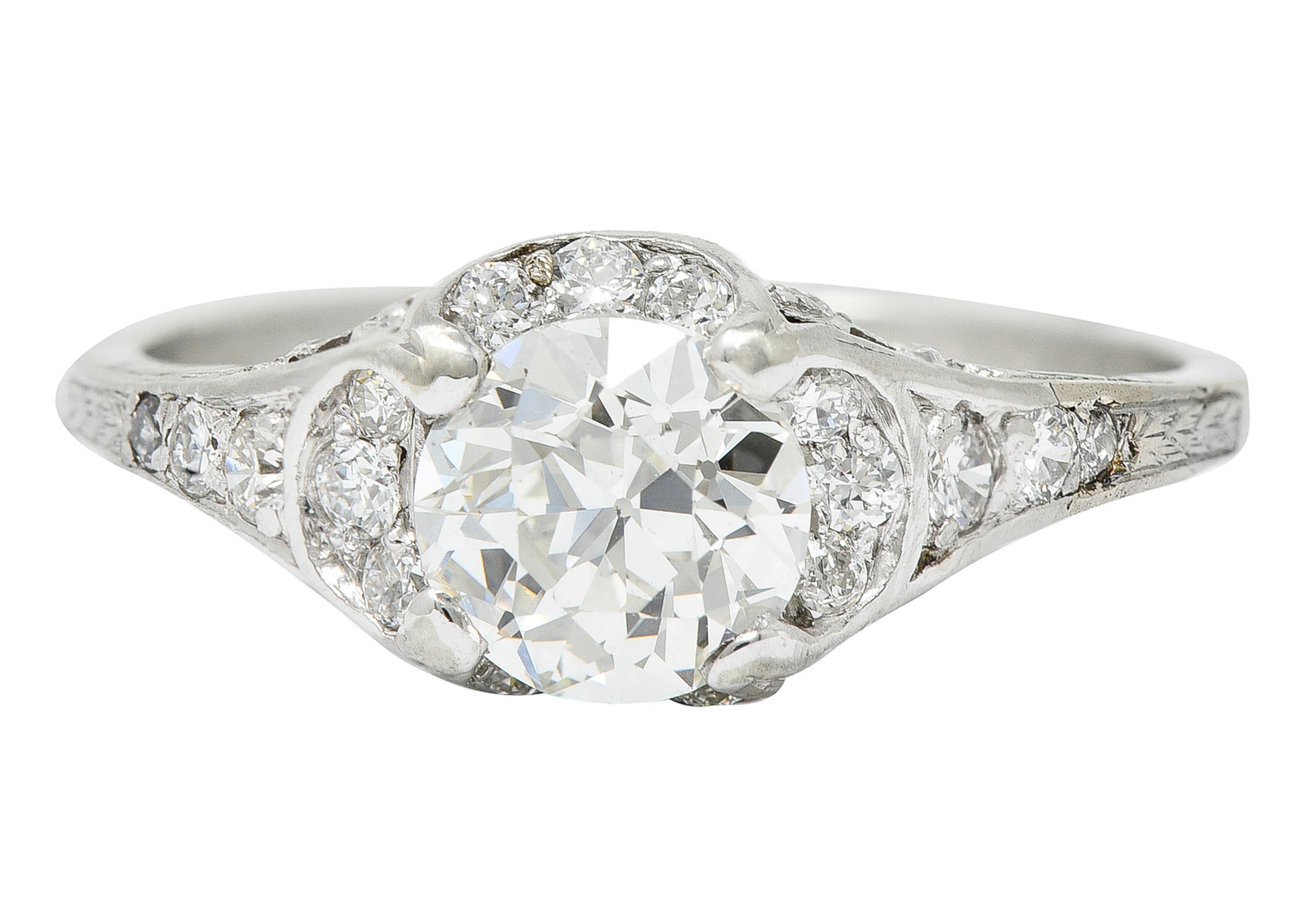 Art Deco 1.58 CTW Diamond Platinum Engagement RingRing - Wilson's Estate Jewelry