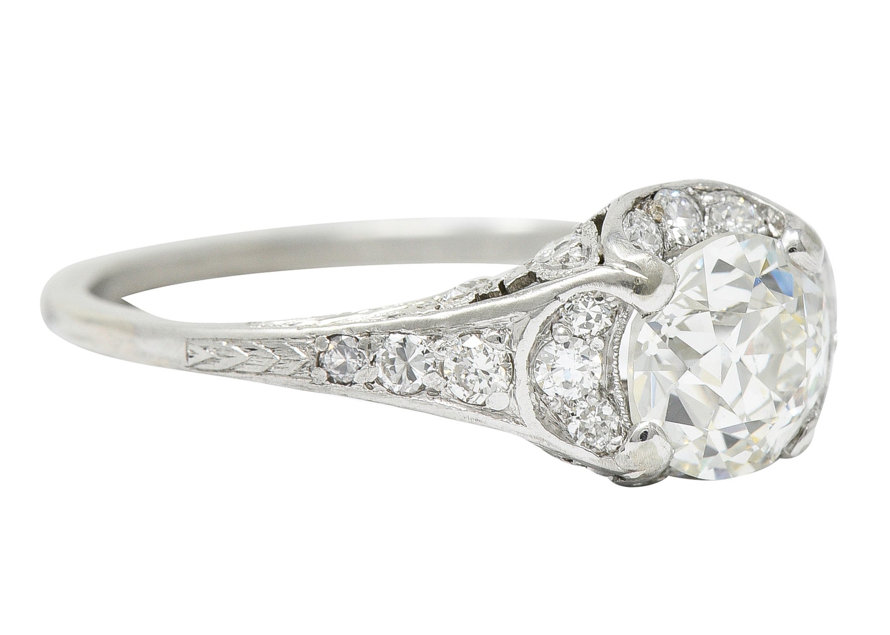 Art Deco 1.58 CTW Diamond Platinum Engagement RingRing - Wilson's Estate Jewelry