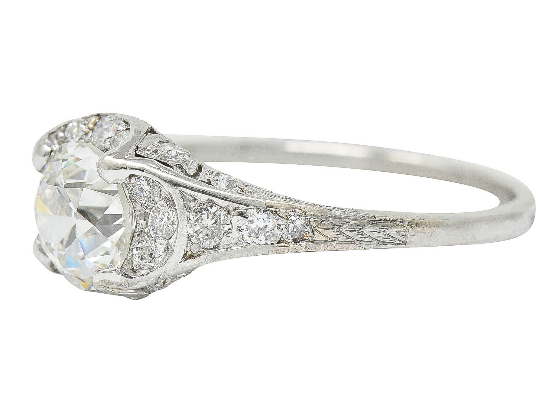 Art Deco 1.58 CTW Diamond Platinum Engagement RingRing - Wilson's Estate Jewelry