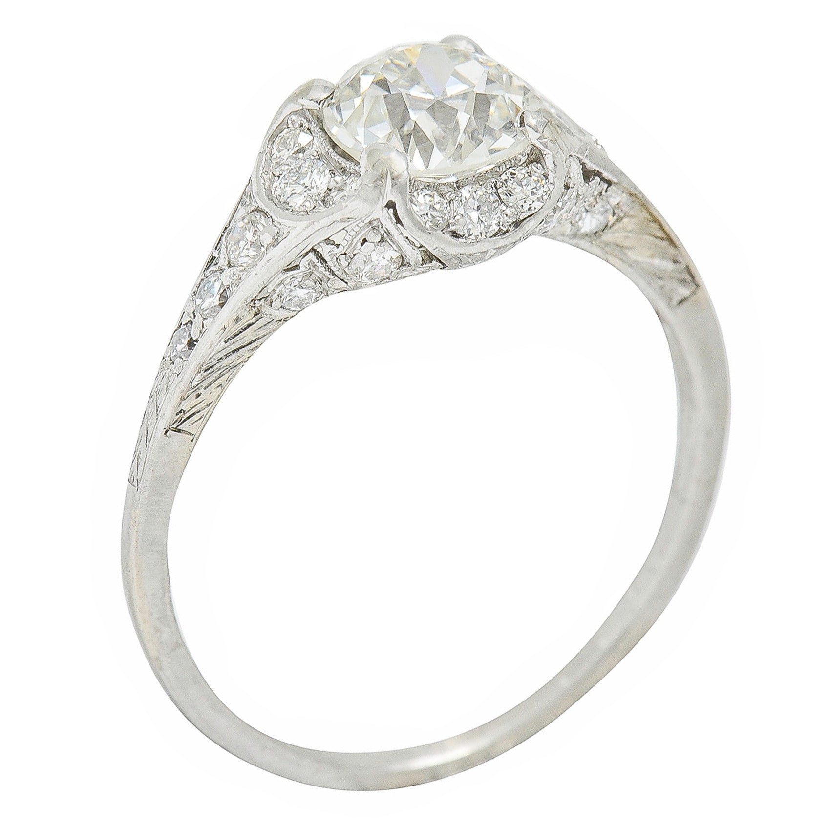 Art Deco 1.58 CTW Diamond Platinum Engagement RingRing - Wilson's Estate Jewelry