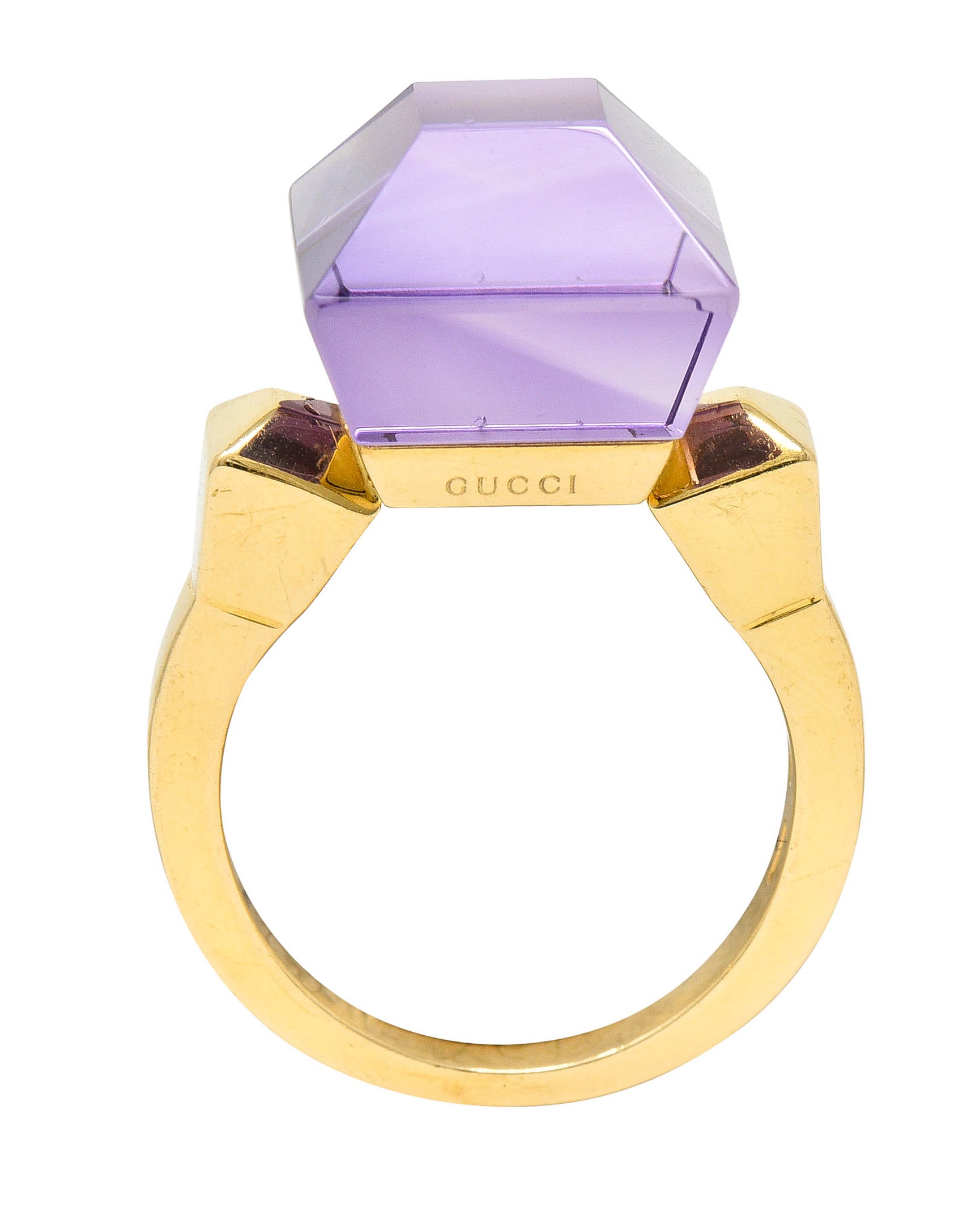 Gucci Amethyst 18 Karat Gold Chiodo Statement RingRing - Wilson's Estate Jewelry