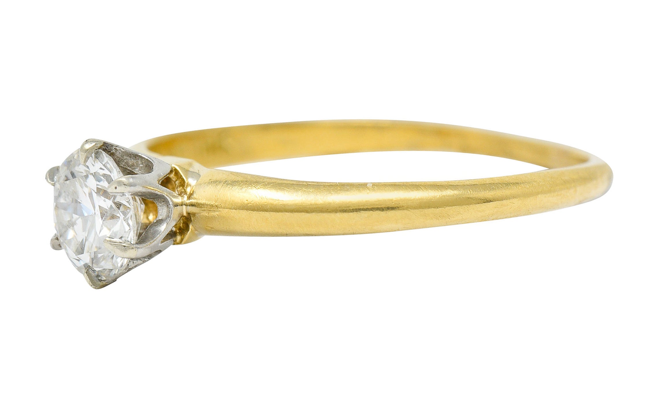 1950's Tiffany & Co. 0.50 CTW Diamond Platinum 18 Karat Gold Solitaire Engagement RingRing - Wilson's Estate Jewelry