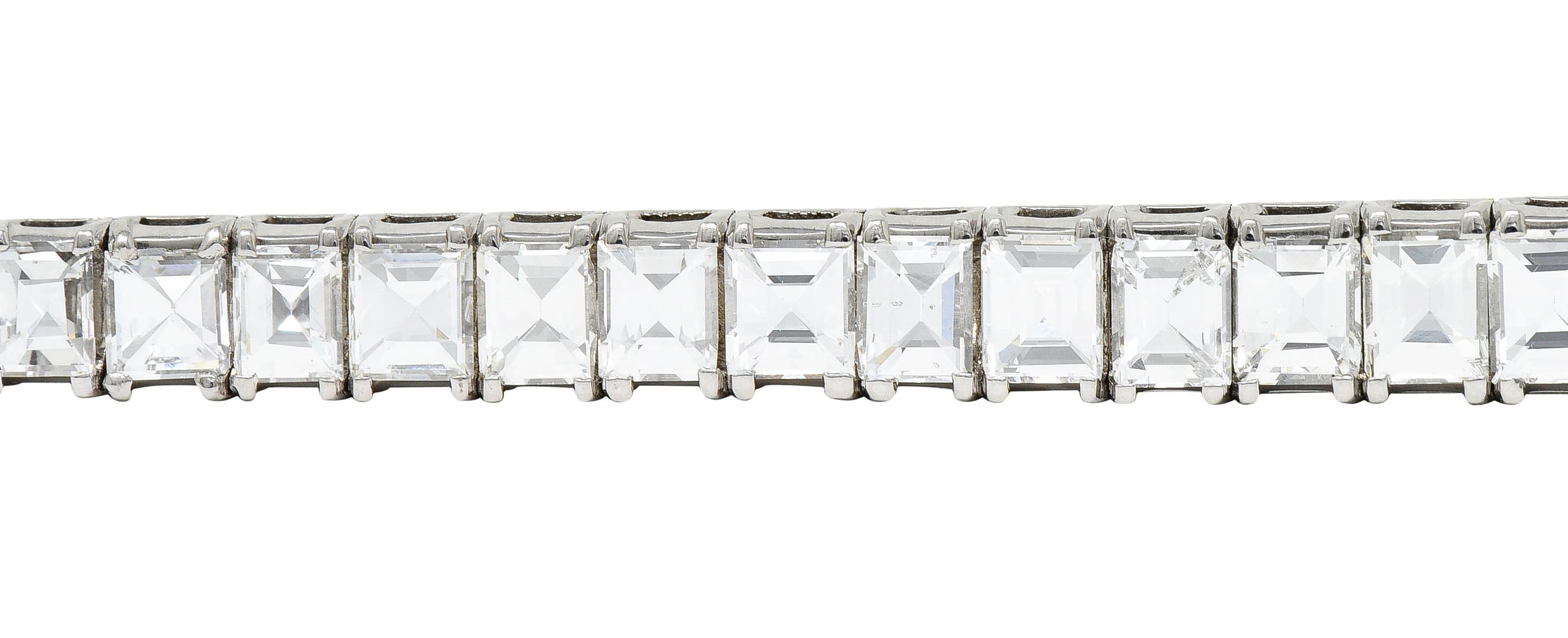 1950's Mid-Century 19.25 CTW Step Cut Diamond Platinum Tennis Line Braceletbracelet - Wilson's Estate Jewelry