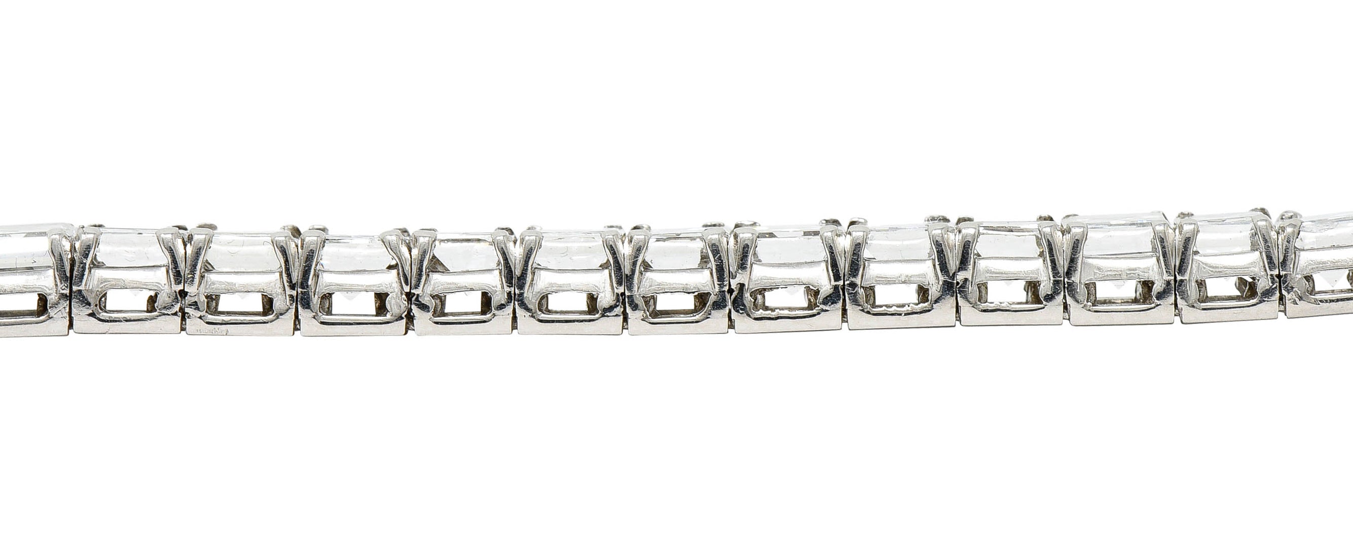 1950's Mid-Century 19.25 CTW Step Cut Diamond Platinum Tennis Line Braceletbracelet - Wilson's Estate Jewelry