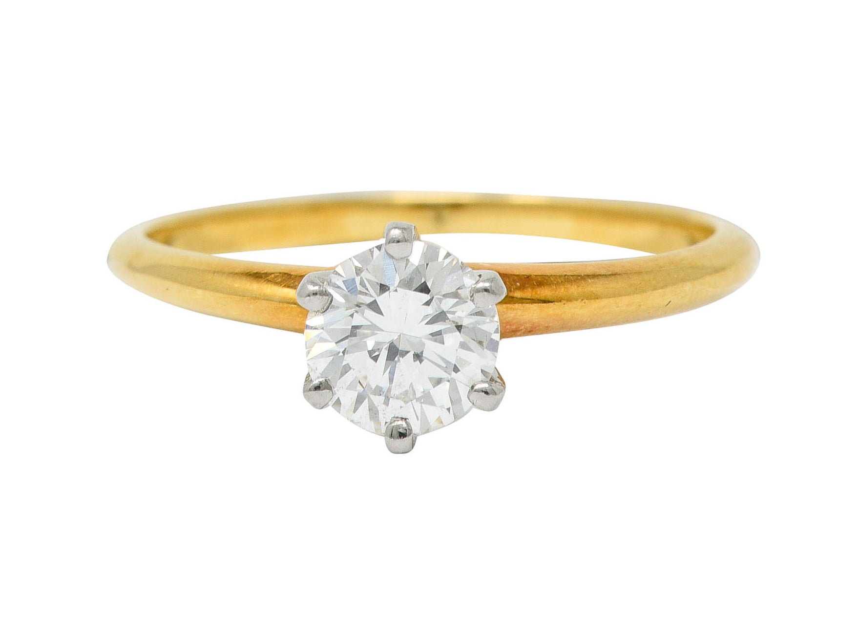 1950's Tiffany & Co. 0.35 CTW Diamond 14 Karat Gold Solitaire Engagement RingRing - Wilson's Estate Jewelry