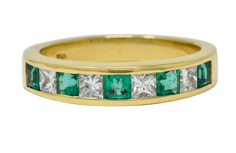 Tiffany & Co. 1.10 CTW Emerald Diamond 18 Karat Gold Channel Band Circa 1990 - Wilson's Estate Jewelry