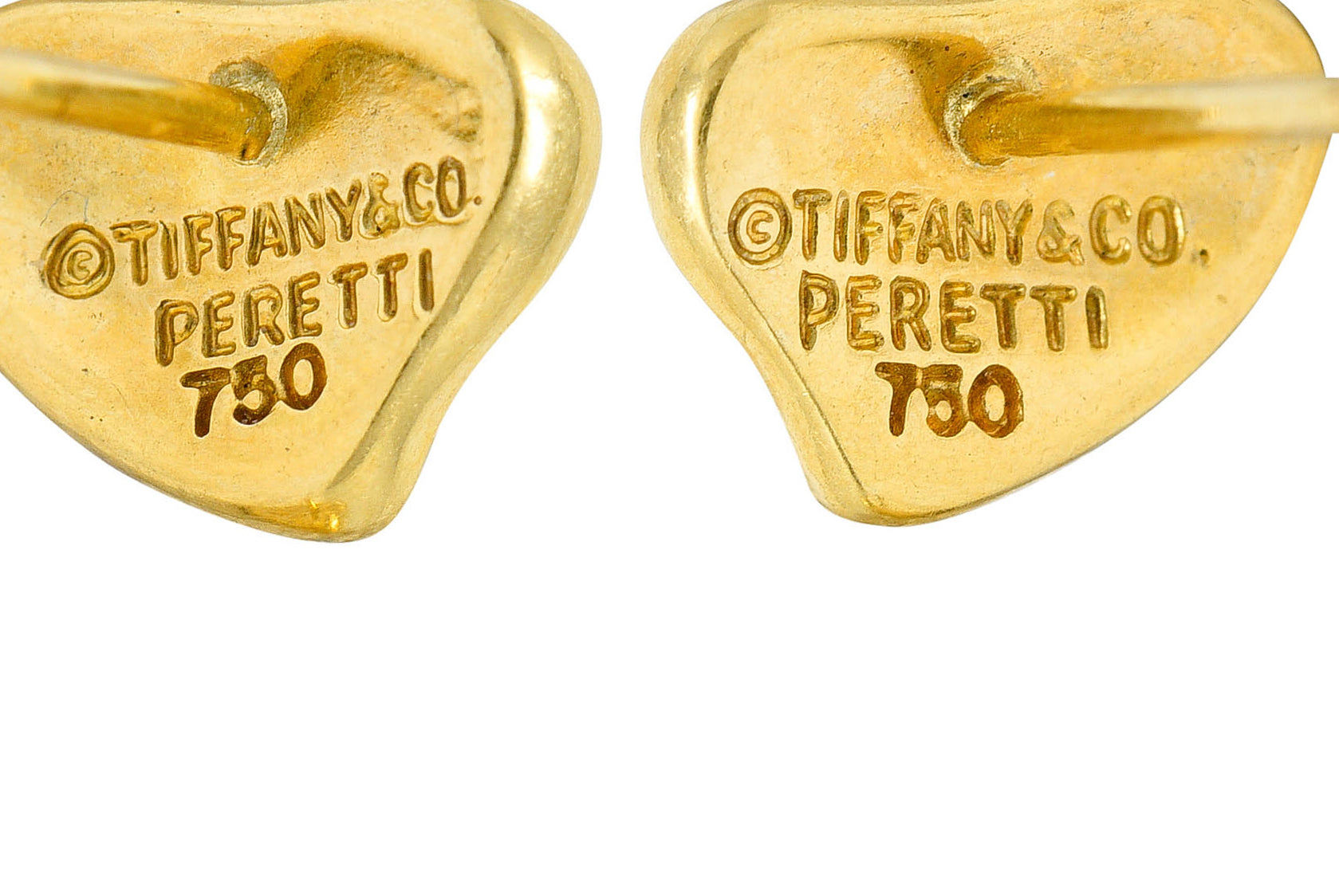 Elsa Peretti Tiffany & Co. 18 Karat Gold Full Heart Stud EarringsEarrings - Wilson's Estate Jewelry