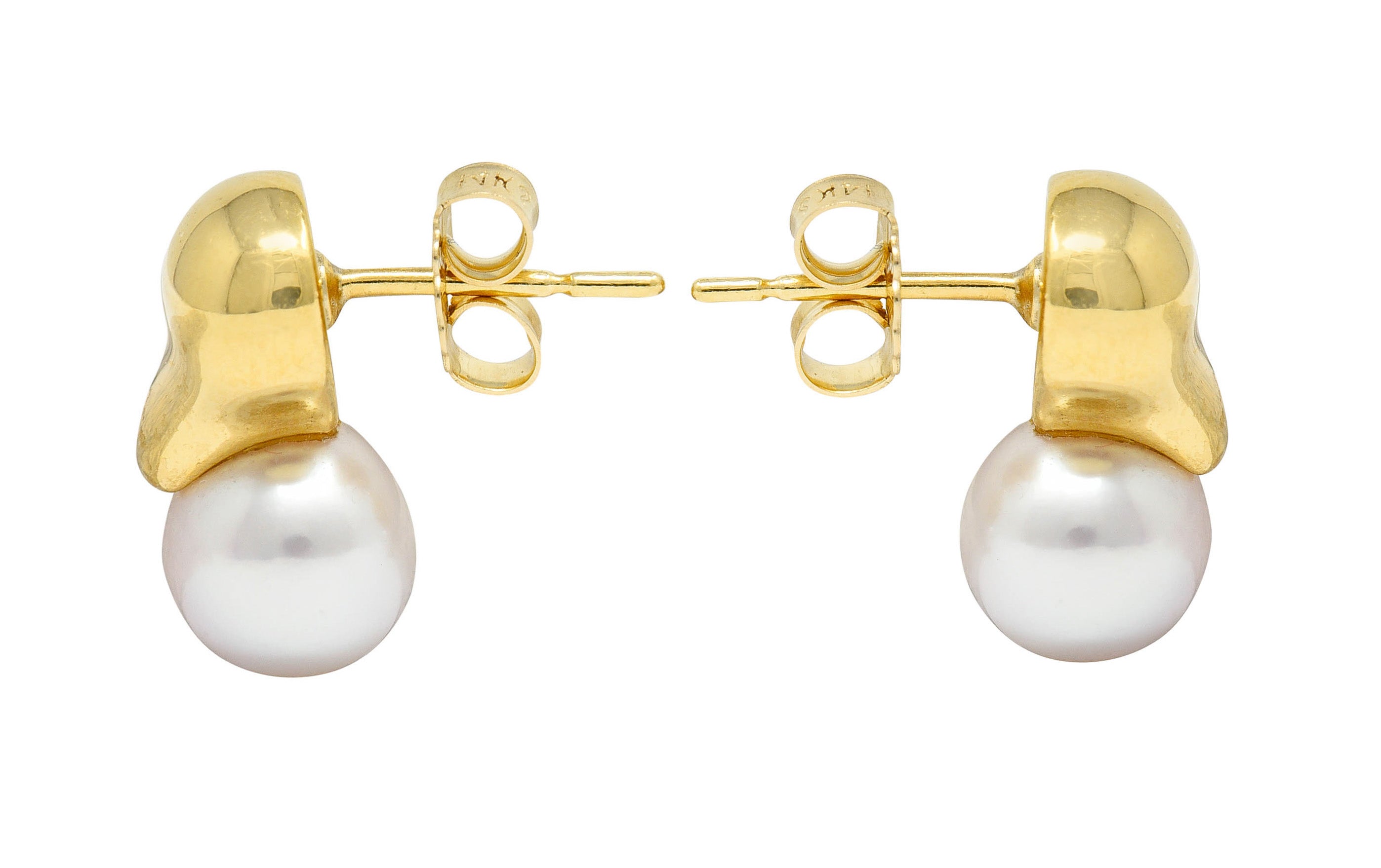 Mikimoto Vintage Cultured Pearl 18 Karat Gold Stud EarringsEarrings - Wilson's Estate Jewelry