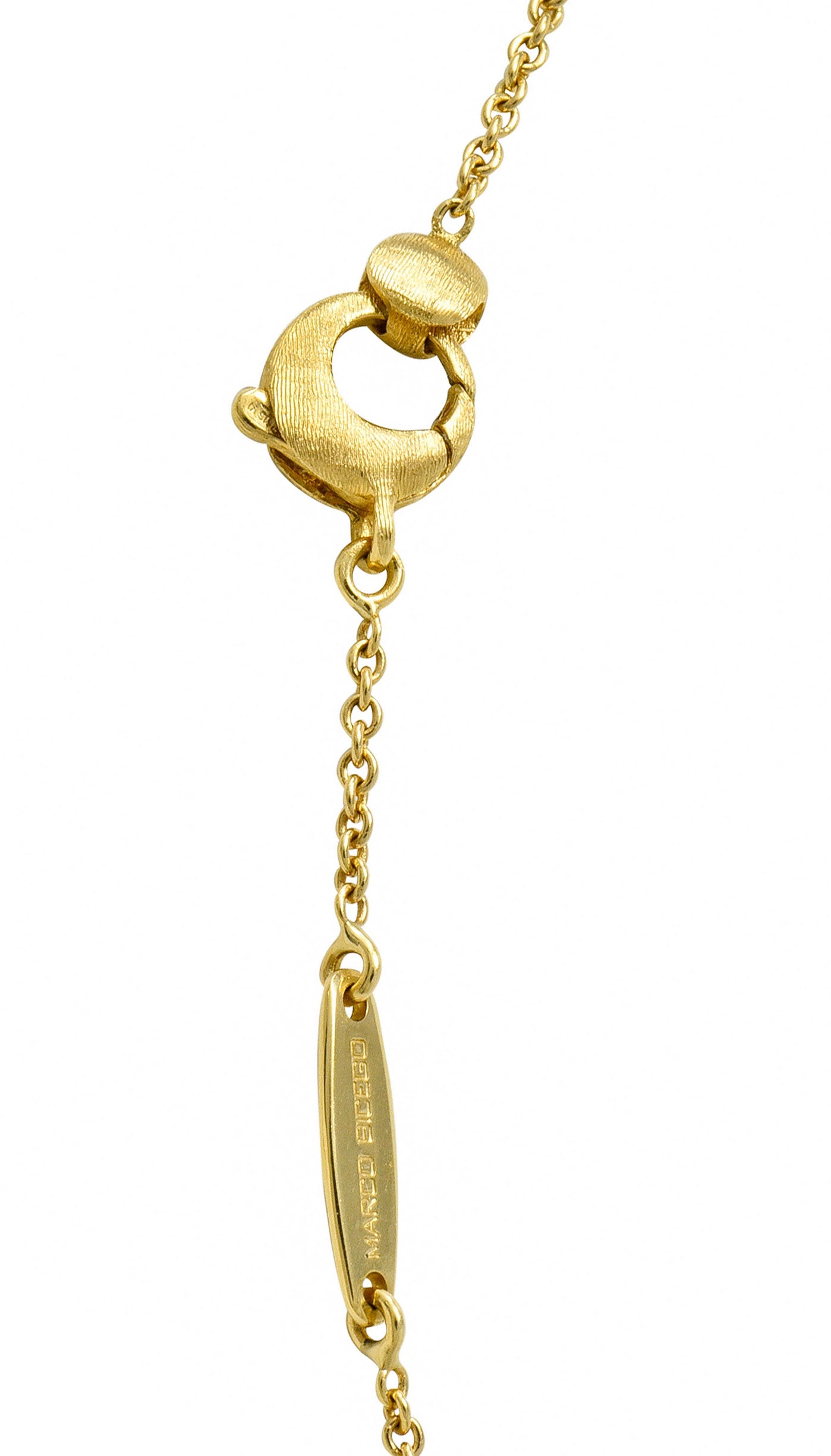 Marco Bicego Multi-Gem 18 Karat Gold Long Chain Confetti Necklace - Wilson's Estate Jewelry