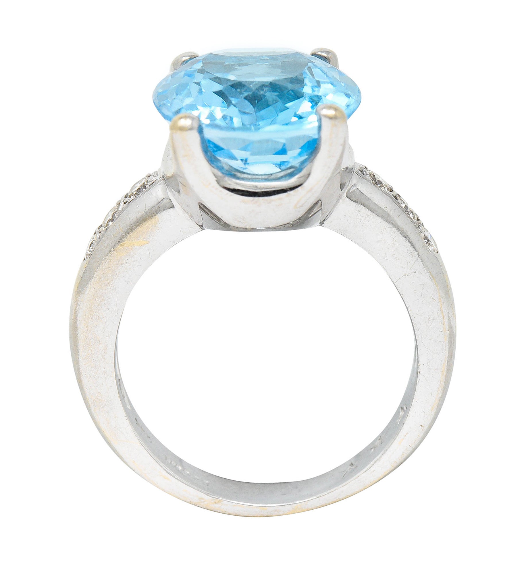 JB Star Blue Topaz Diamond 18 Karat White Gold Gemstone RingRing - Wilson's Estate Jewelry